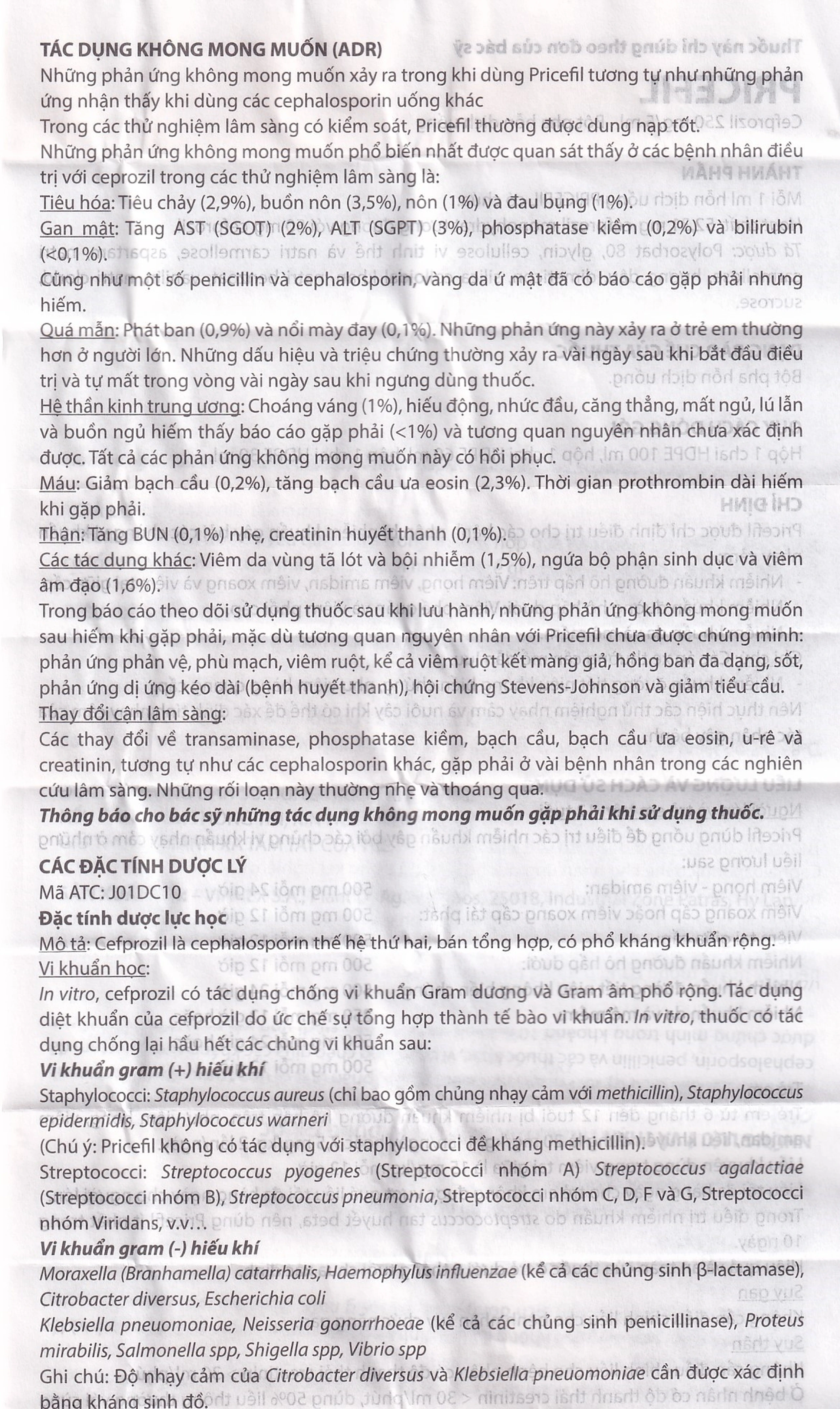 Bột pha hỗn dịch uống Pricefil 250mg/5ml Vianex điều trị nhiễm khuẩn đường hô hấp (30ml)