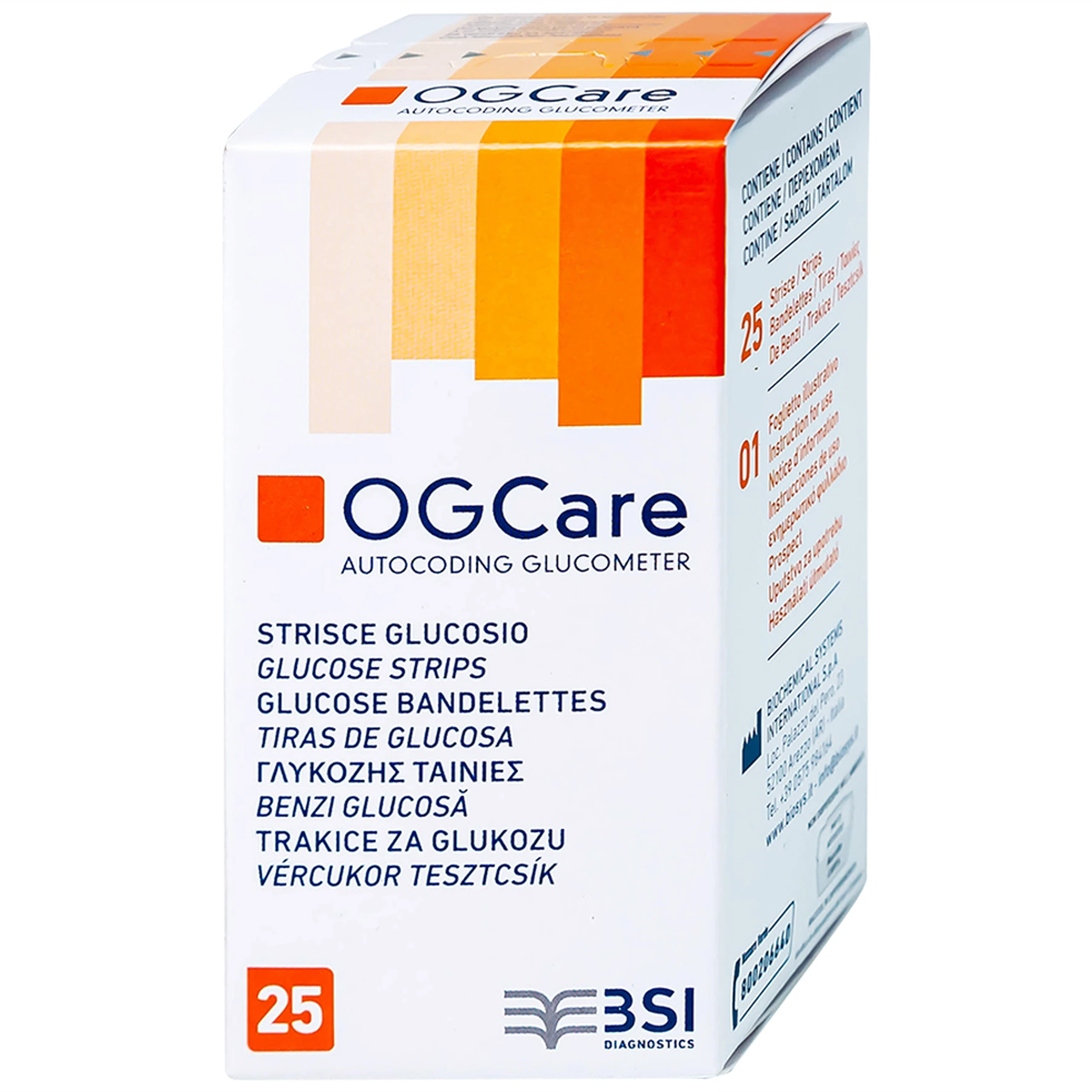 Que thử đường huyết Ogcare Biochemical (hộp 25 que)