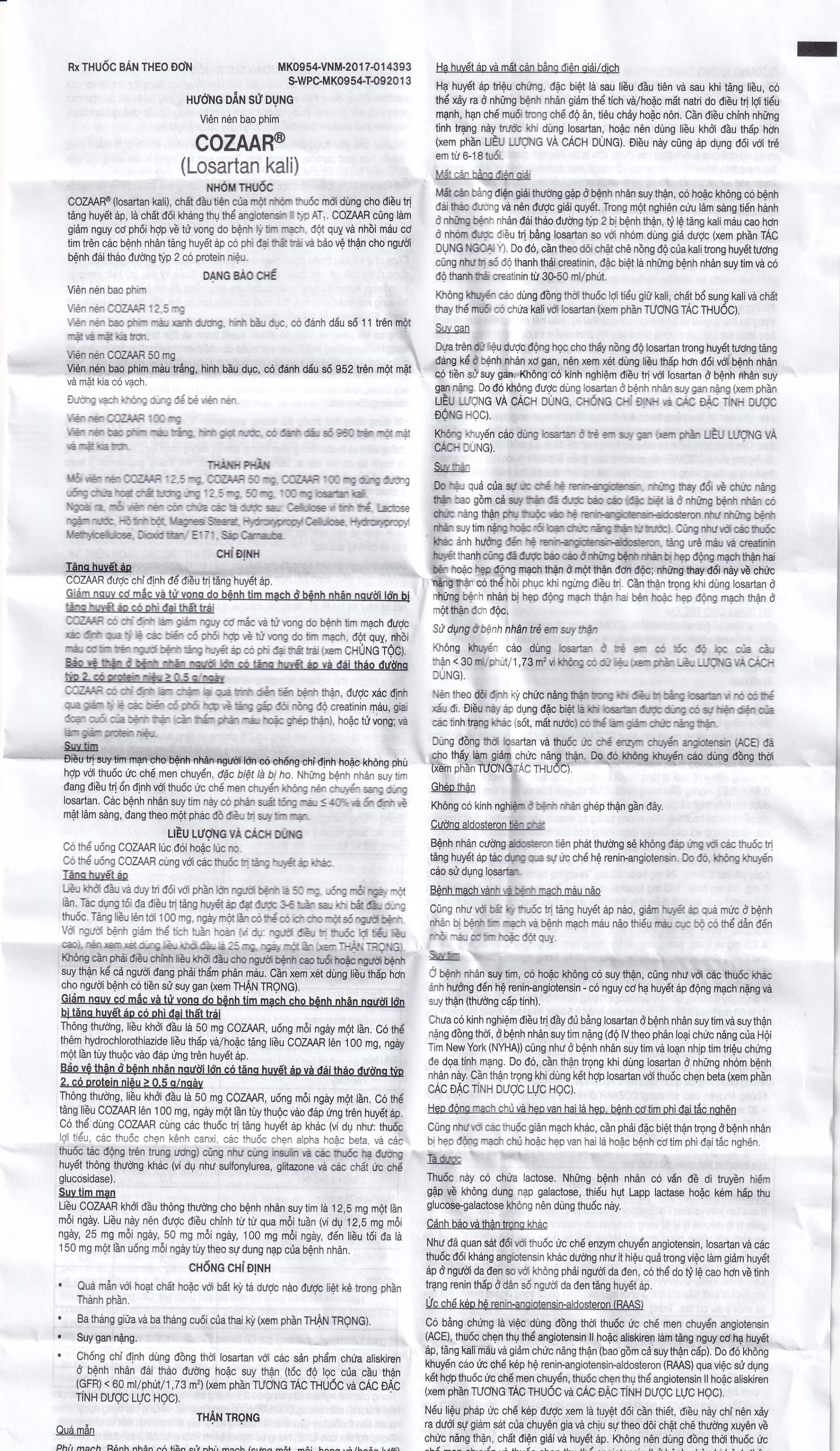 Thuốc Cozaar 50mg MSD điều trị tăng huyết áp (2 vỉ x 14 viên)