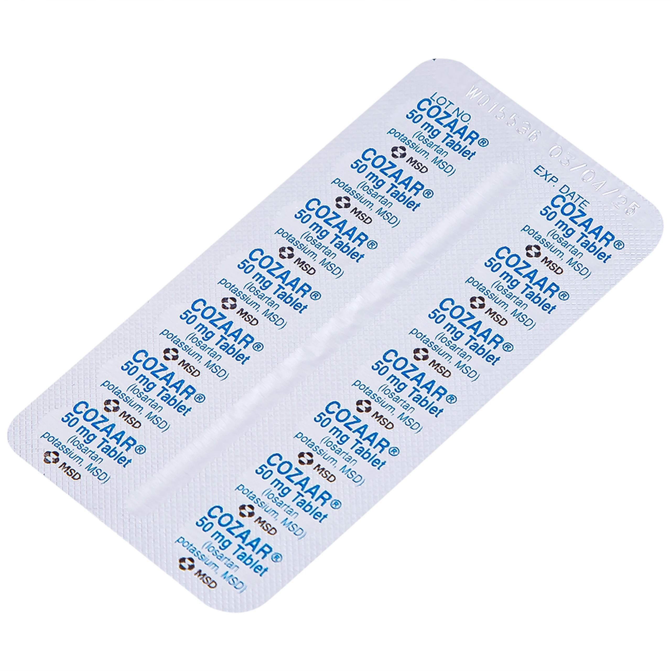 Thuốc Cozaar 50mg MSD điều trị tăng huyết áp (2 vỉ x 14 viên)