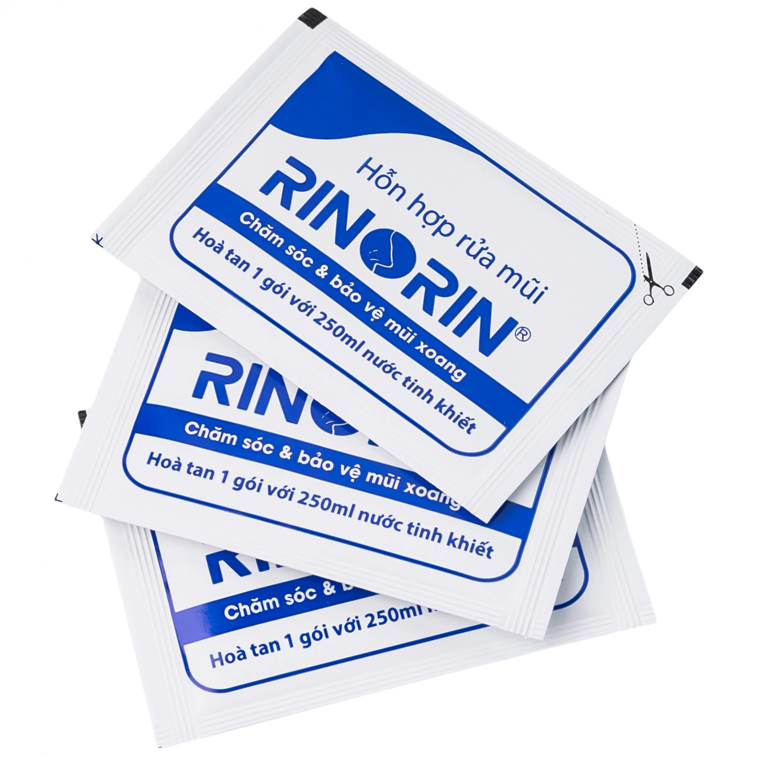 Bột pha rửa mũi Rinorin (30 gói x 2.4g) vệ sinh mũi hàng ngày do cảm cúm, viêm xoang, viêm mũi dị ứng