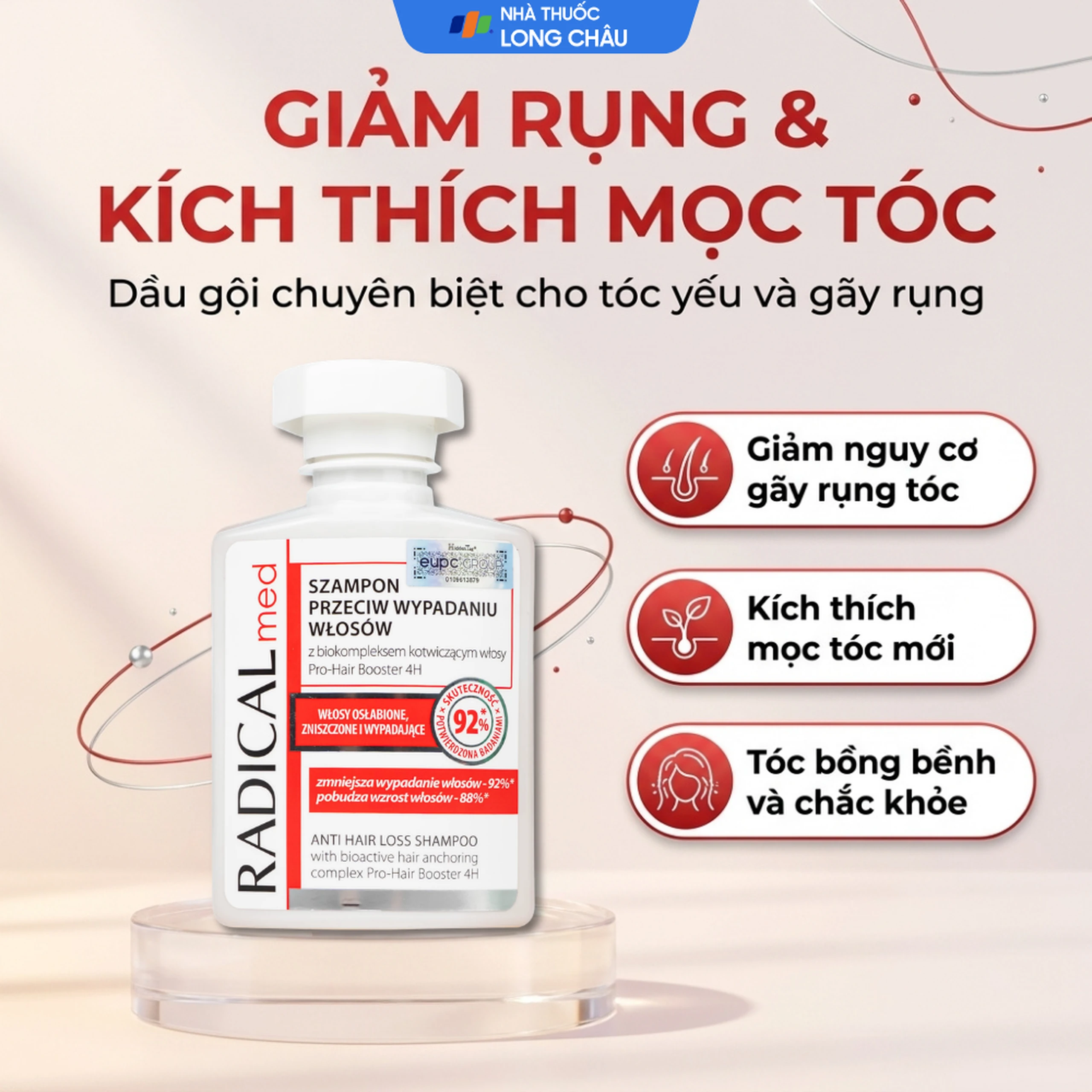 Dầu gội kích thích mọc tóc Radical Med Anti Hair Loss Shampoo 300ml 2