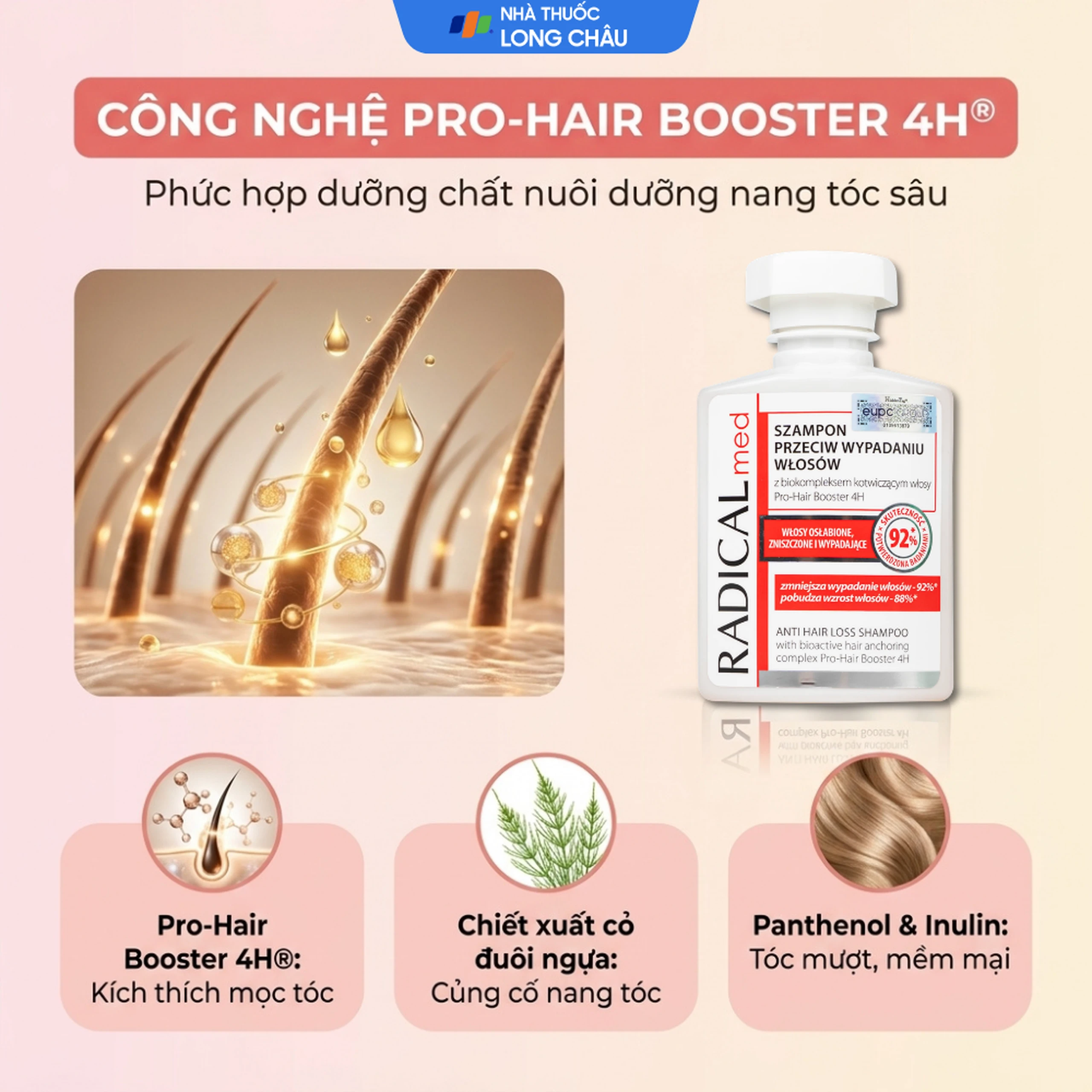 Dầu gội kích thích mọc tóc Radical Med Anti Hair Loss Shampoo 300ml 3
