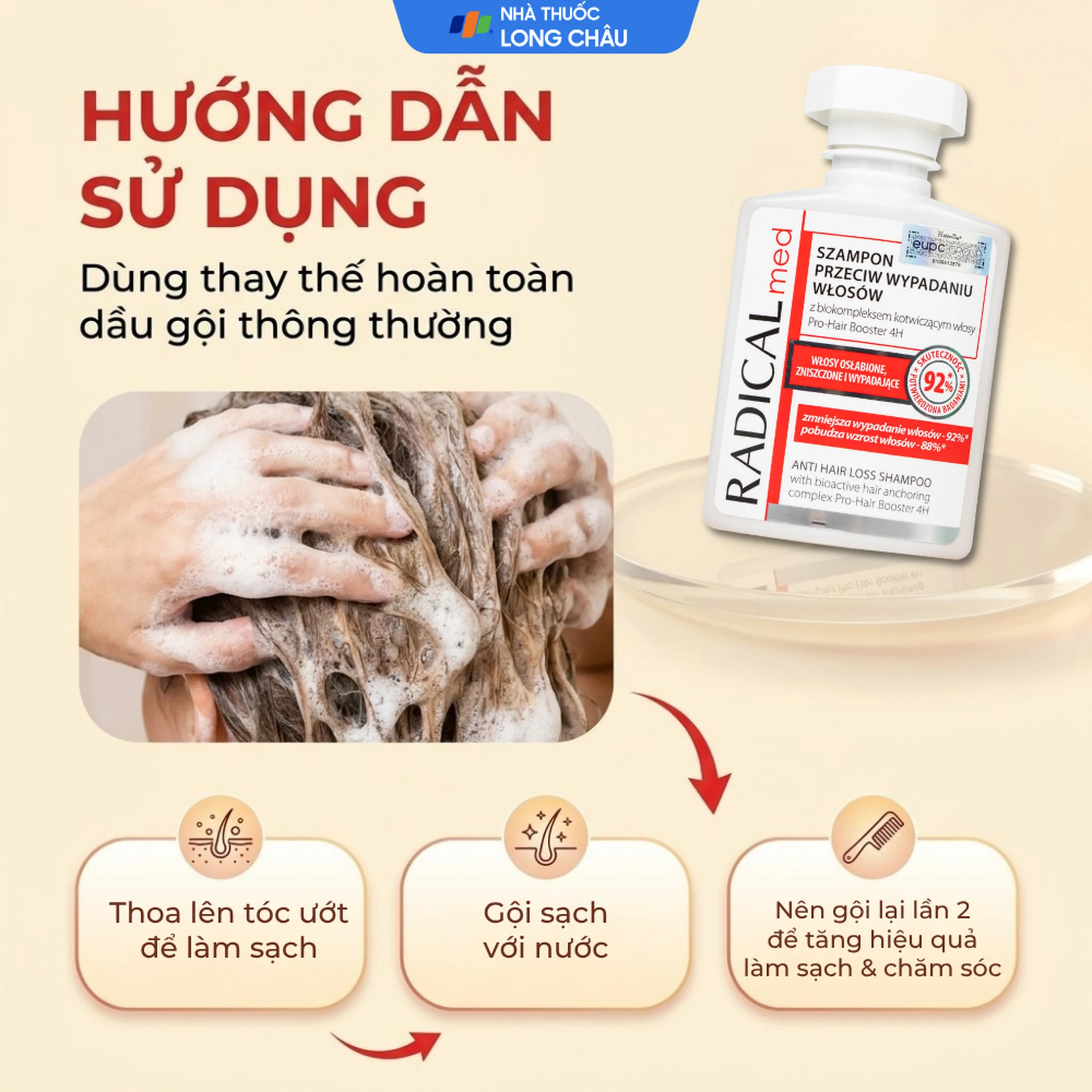 Dầu gội kích thích mọc tóc Radical Med Anti Hair Loss Shampoo 300ml 5