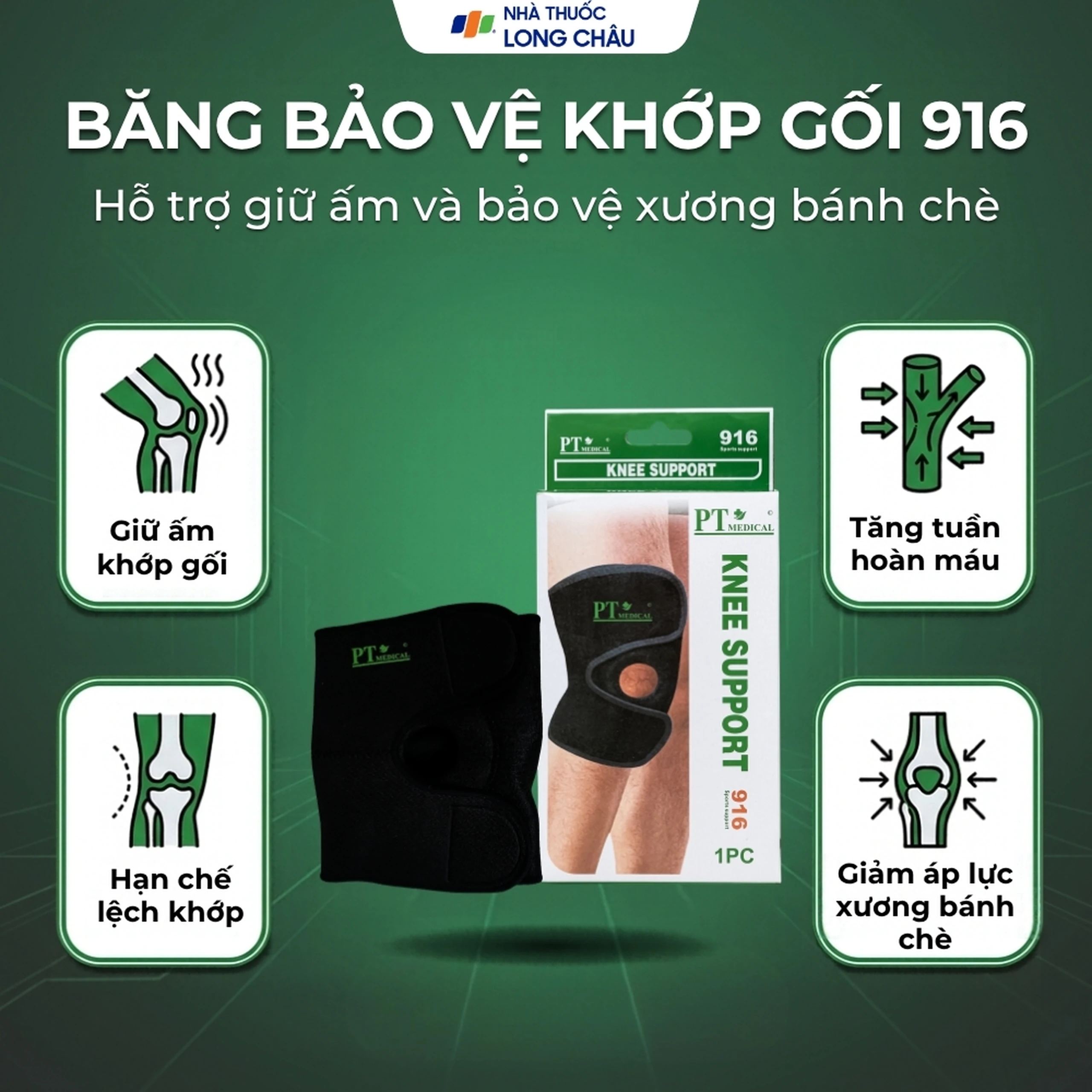 Bó gối Knee support 916 hỗ trợ bảo vệ vùng đầu gối 2