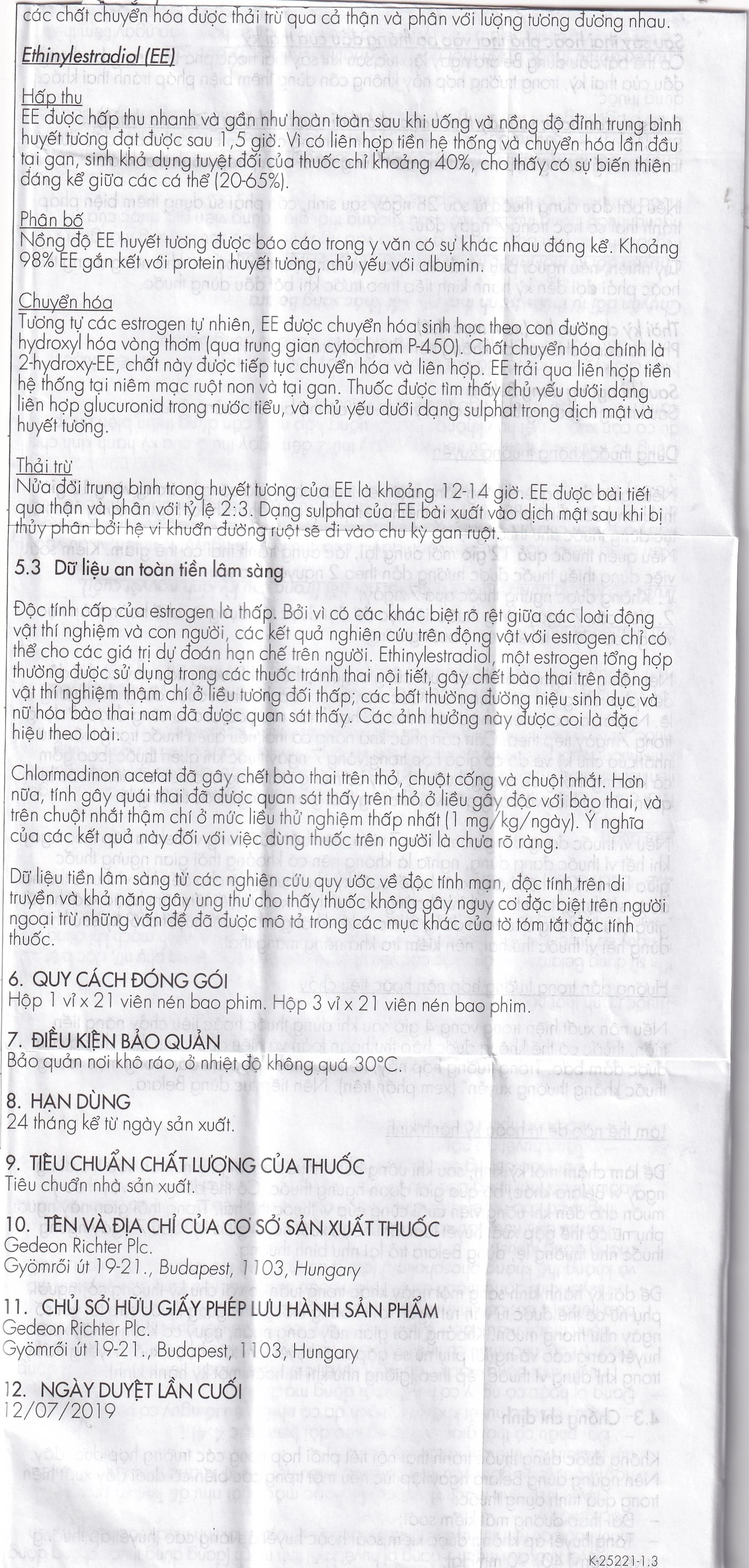 Thuốc tránh thai hằng ngày Belara Gedeon (1 vỉ x 21 viên)