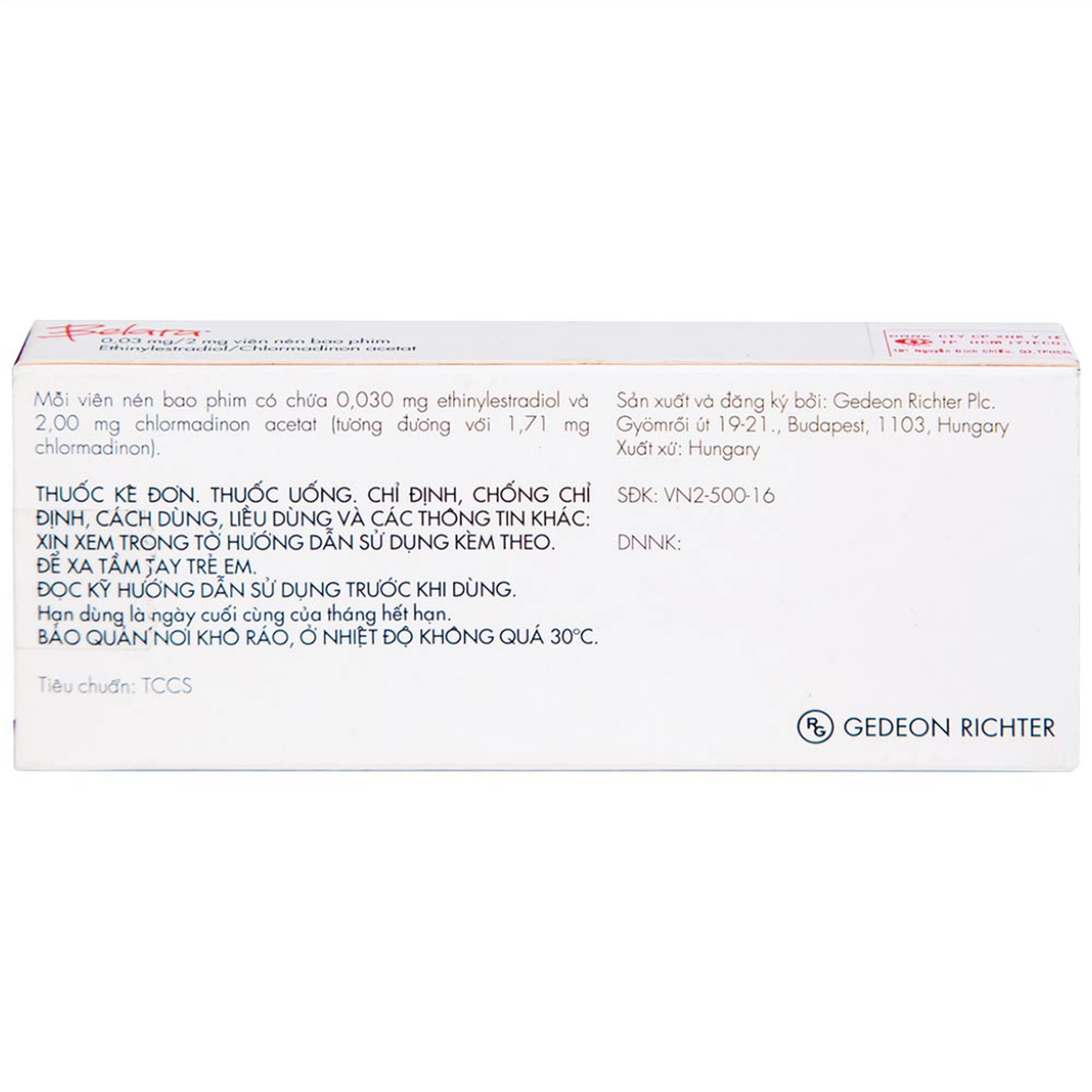 Thuốc tránh thai hằng ngày Belara Gedeon (1 vỉ x 21 viên)