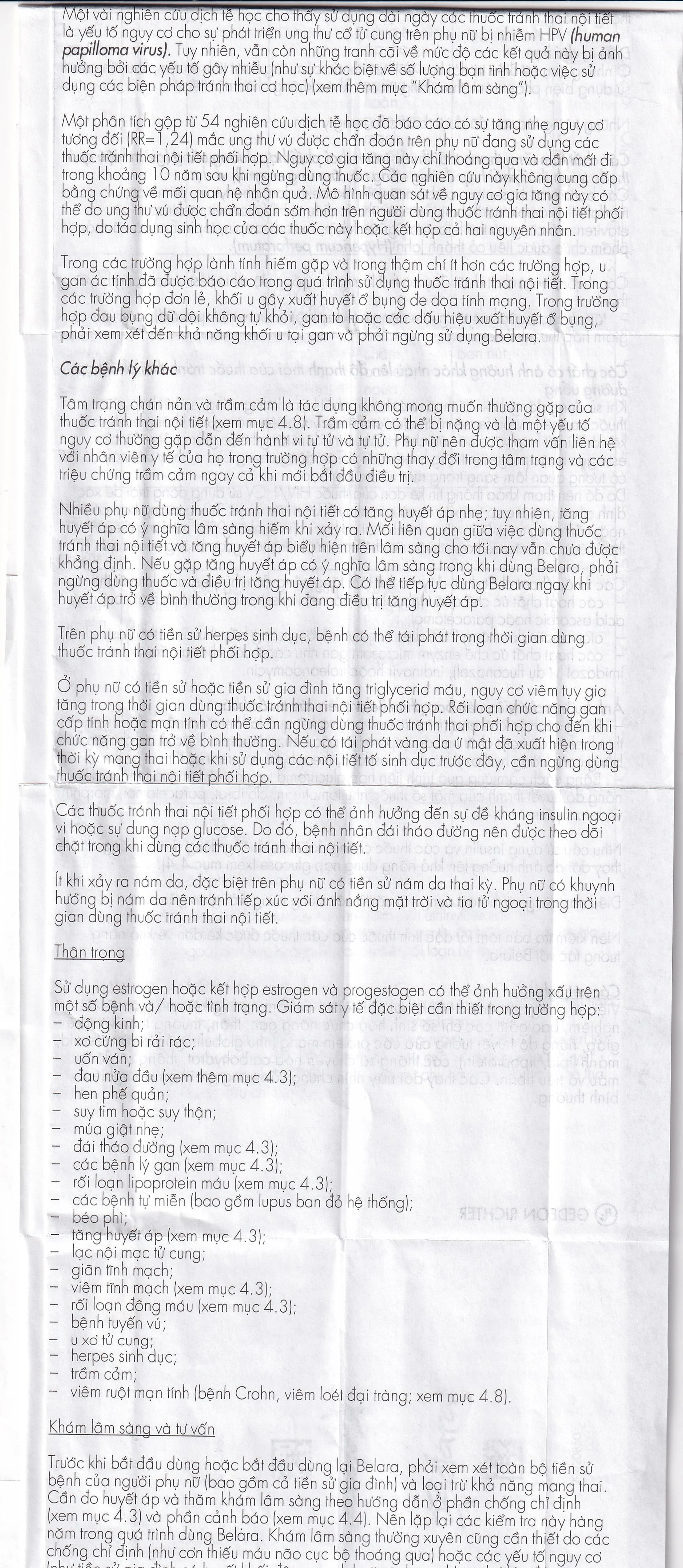 Thuốc tránh thai hằng ngày Belara Gedeon (1 vỉ x 21 viên)