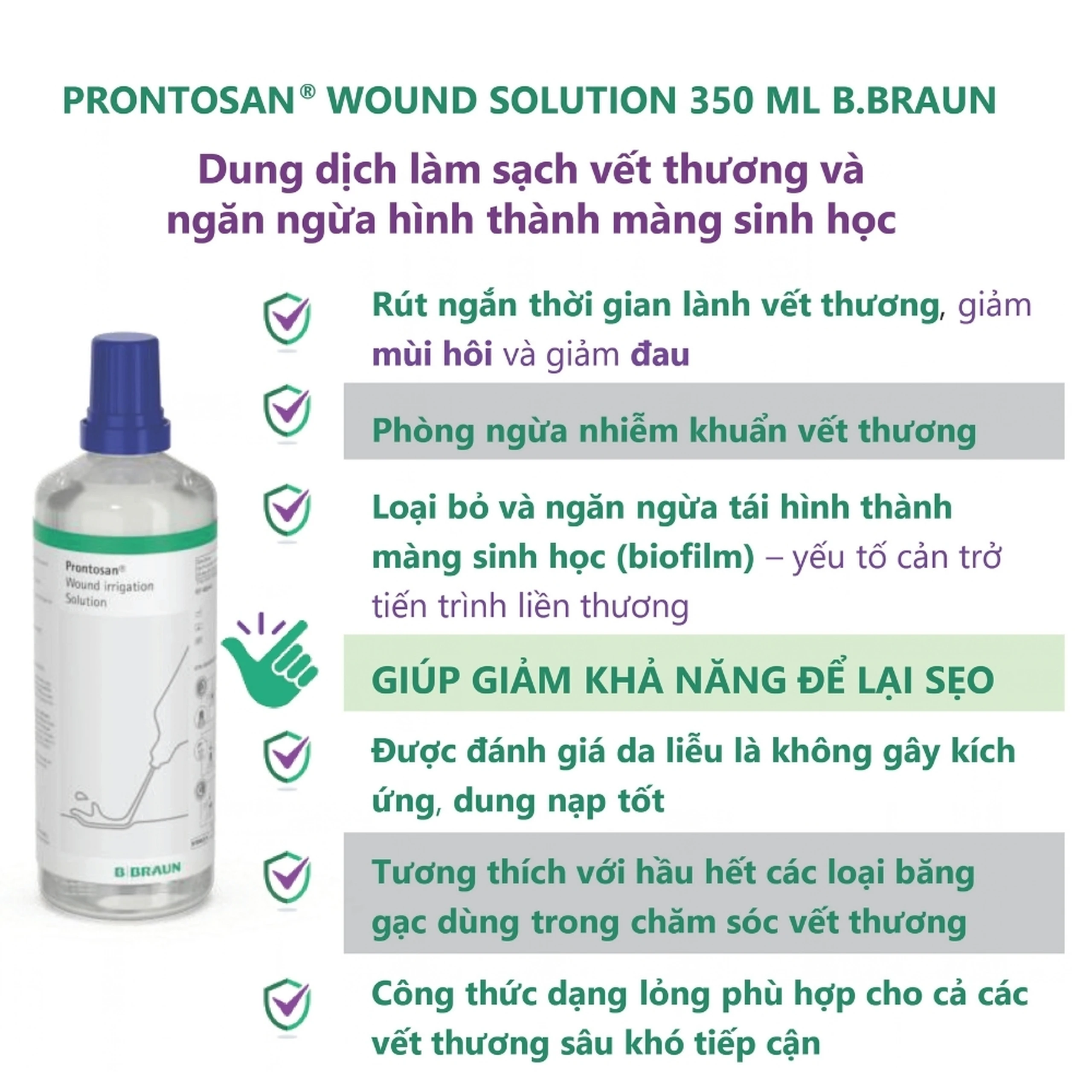 Xịt sát khuẩn Prontosan Solution Round Braun 350ml giúp sát khuẩn, làm mềm vết loét 2