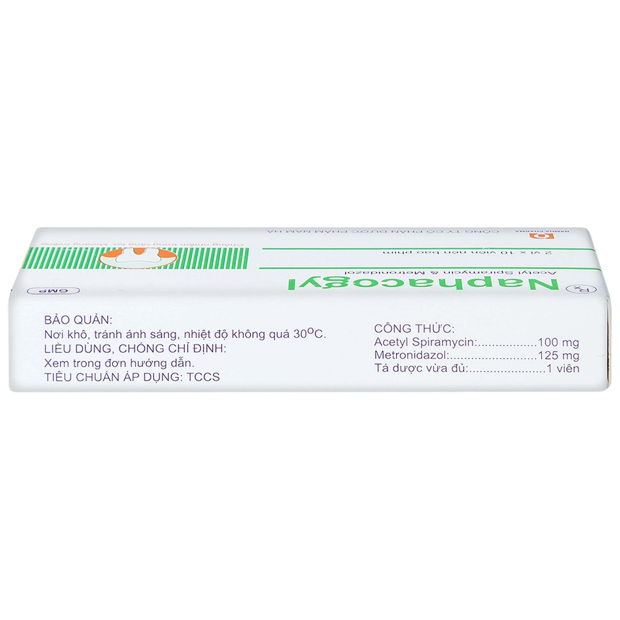 Thuốc Naphacogyl Nam Hà phòng ngừa và điều trị nhiễm trùng răng miệng (2 vỉ x 10 viên)