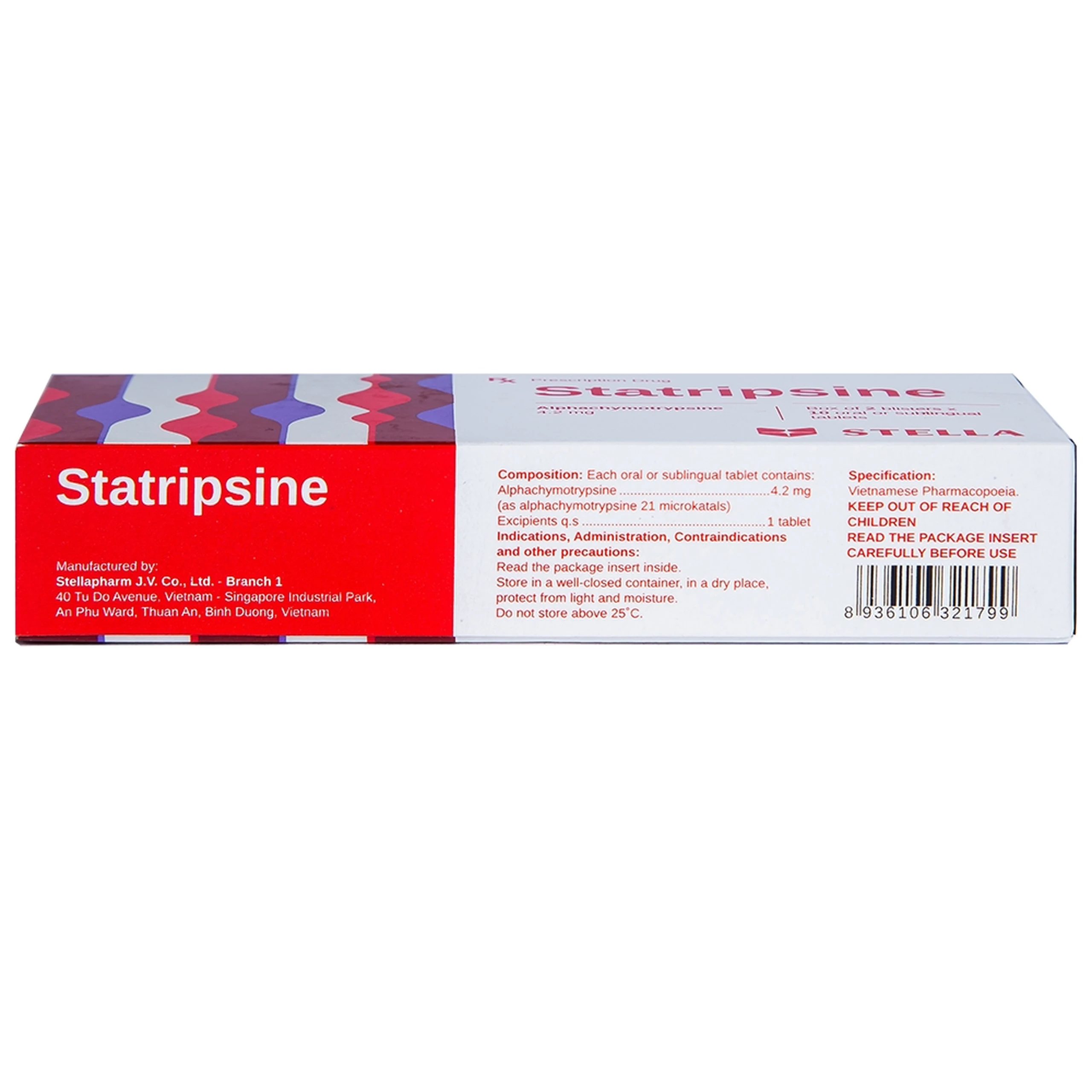Thuốc Statripsine Stella điều trị phù nề sau chấn thương (2 vỉ x 10 viên)