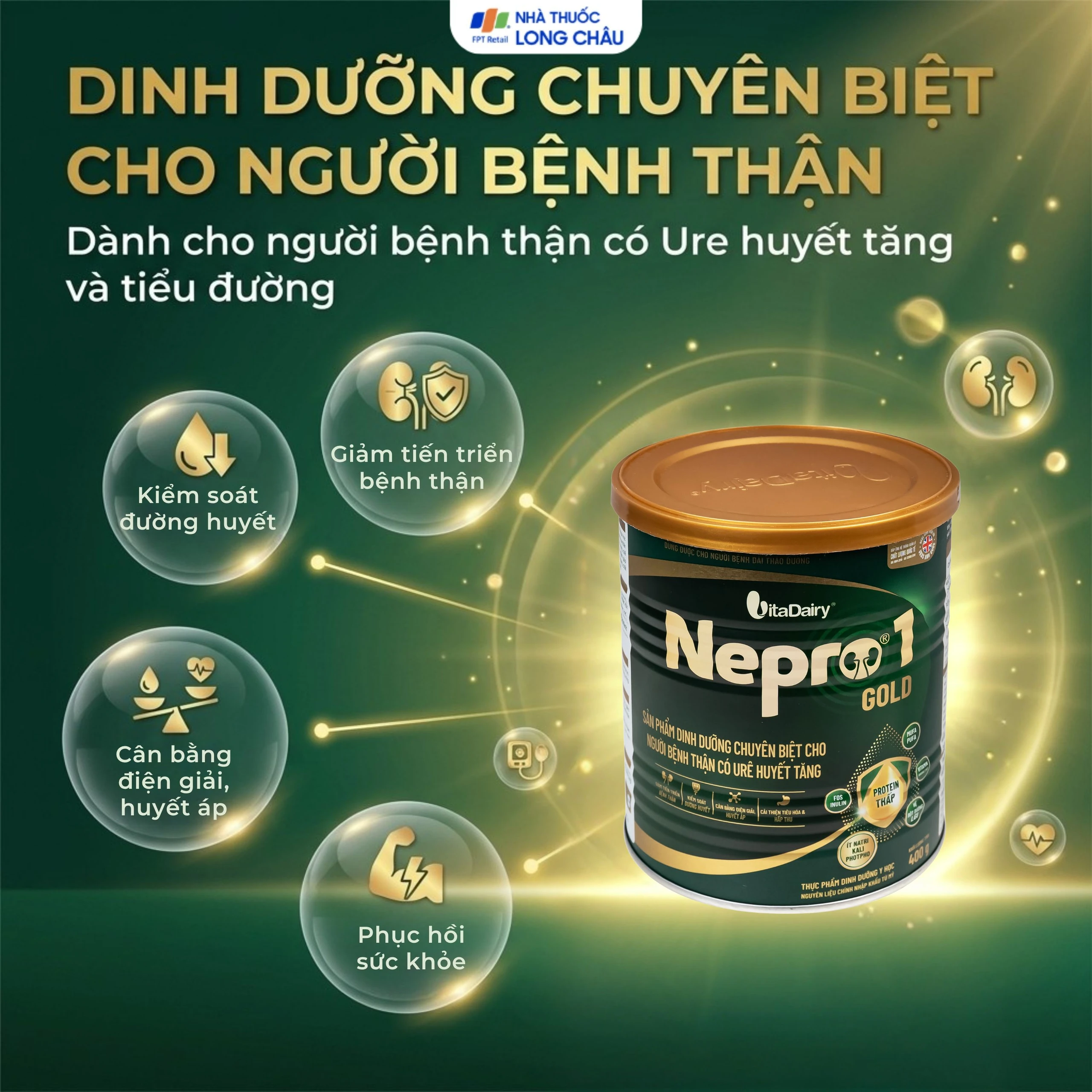 Sữa hỗ trợ thận có ure Nepro 1 Gold (400g) 2