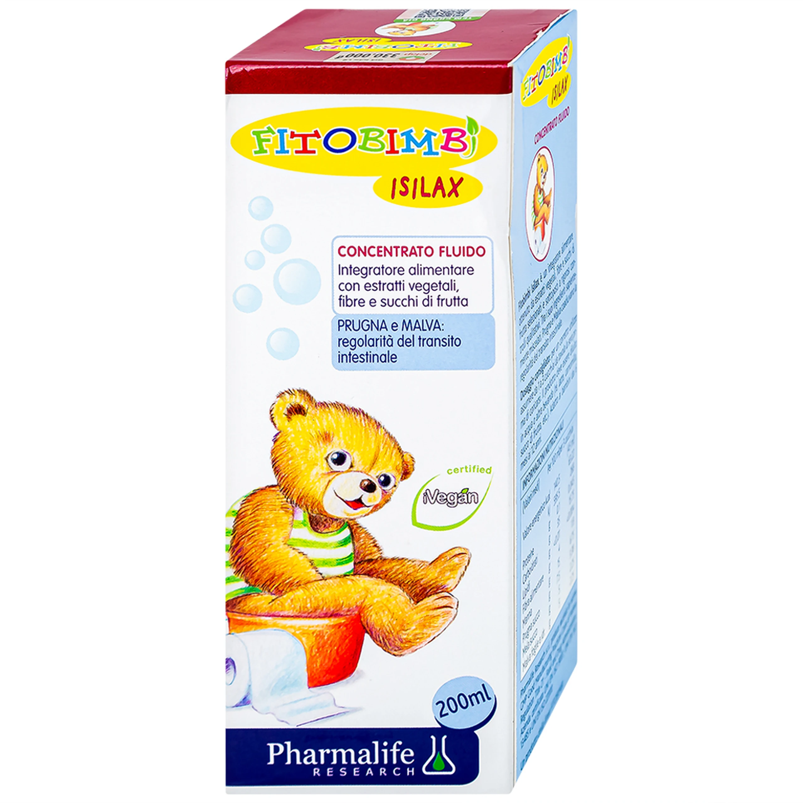 Siro hỗ trợ giảm nguy cơ táo bón ở trẻ Fitobimbi Isilax (200ml)