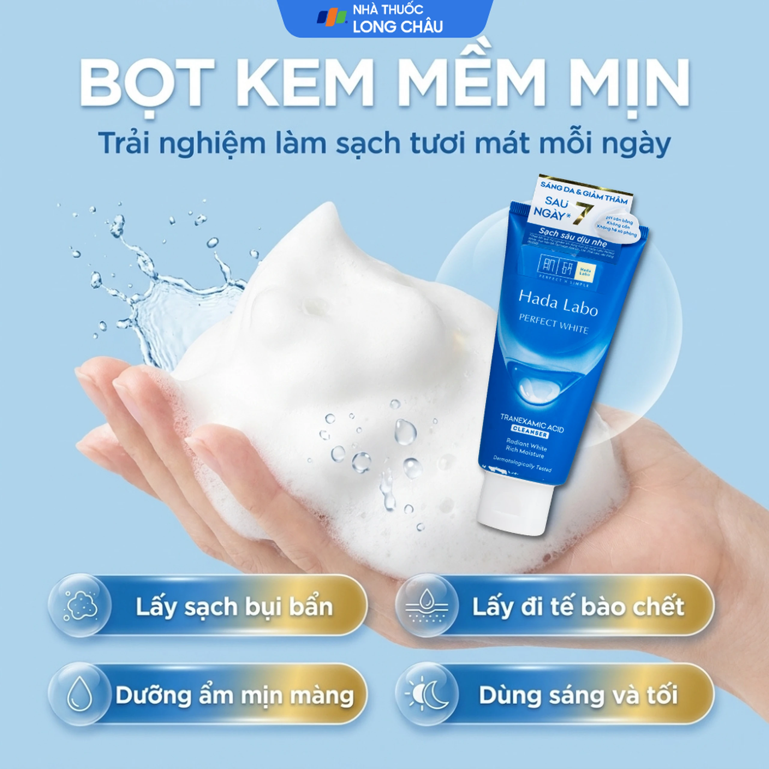 Kem rửa mặt Hada Labo giúp làm sạch sâu, dưỡng sáng da (Whitening) 80g 5