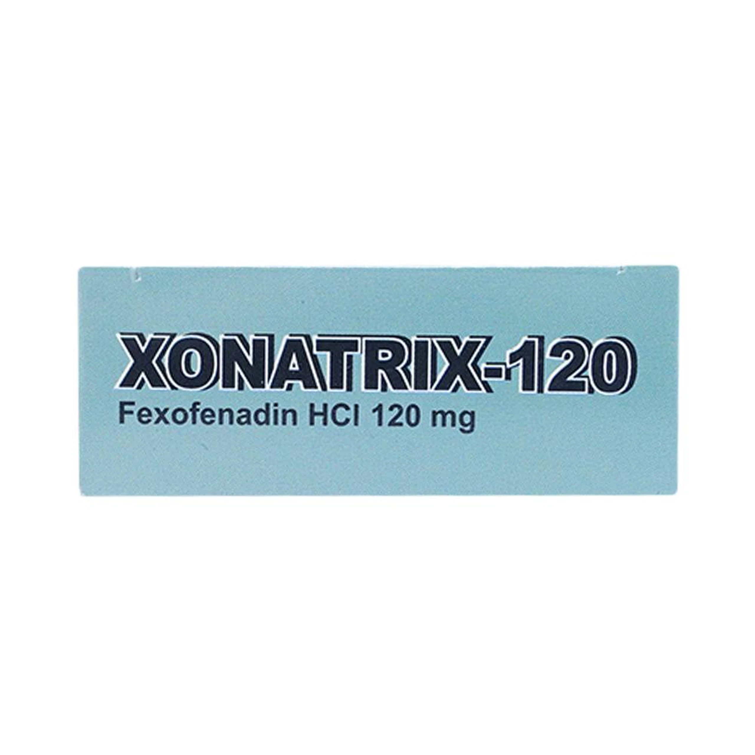 Thuốc Xonatrix-120 DaviPharm điều trị triệu chứng viêm mũi dị ứng theo mùa (3 vỉ x 10 viên)