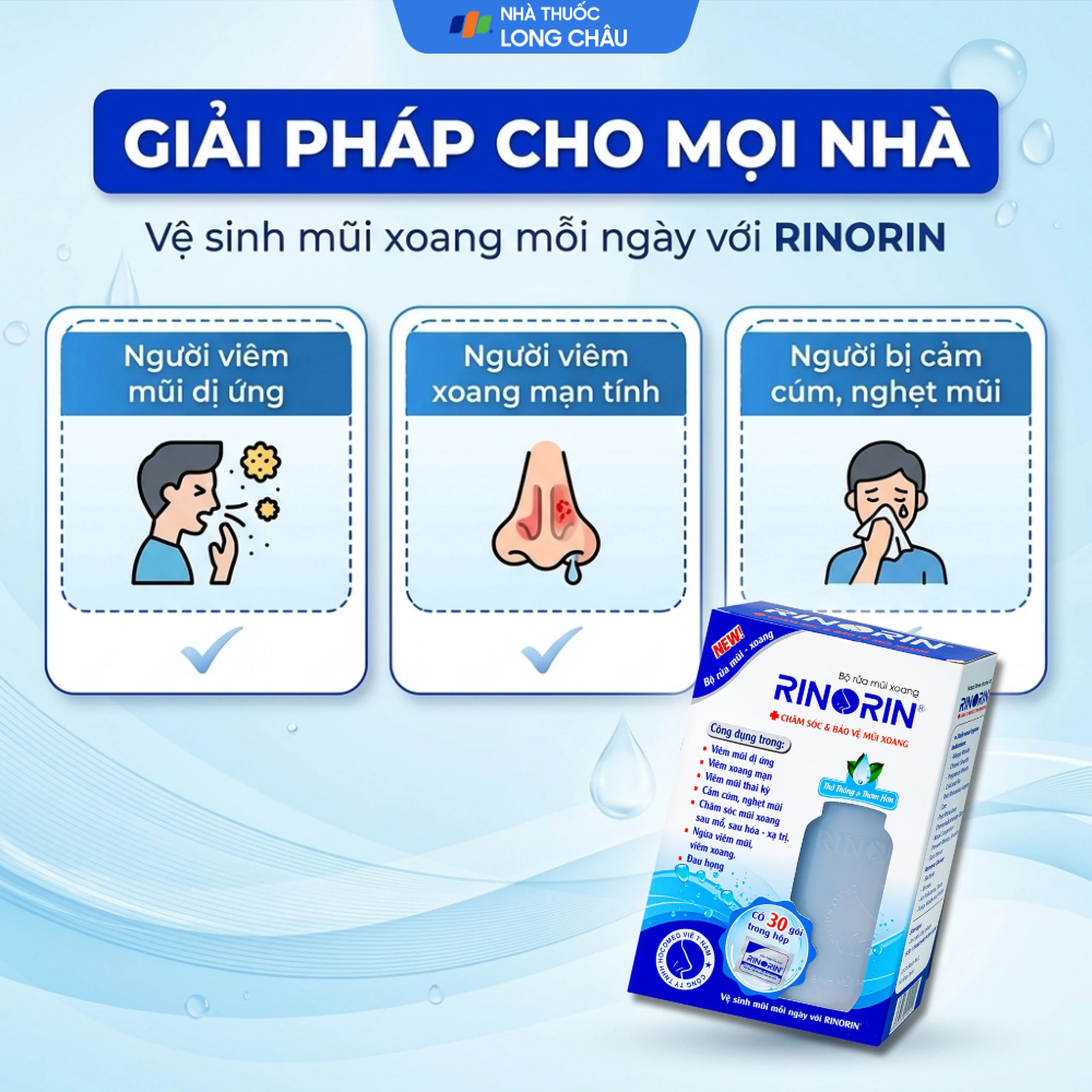 Bộ rửa mũi Rinorin (1 bình x 30 gói) chăm sóc và bảo vệ mũi xoang, viêm mũi dị ứng 4