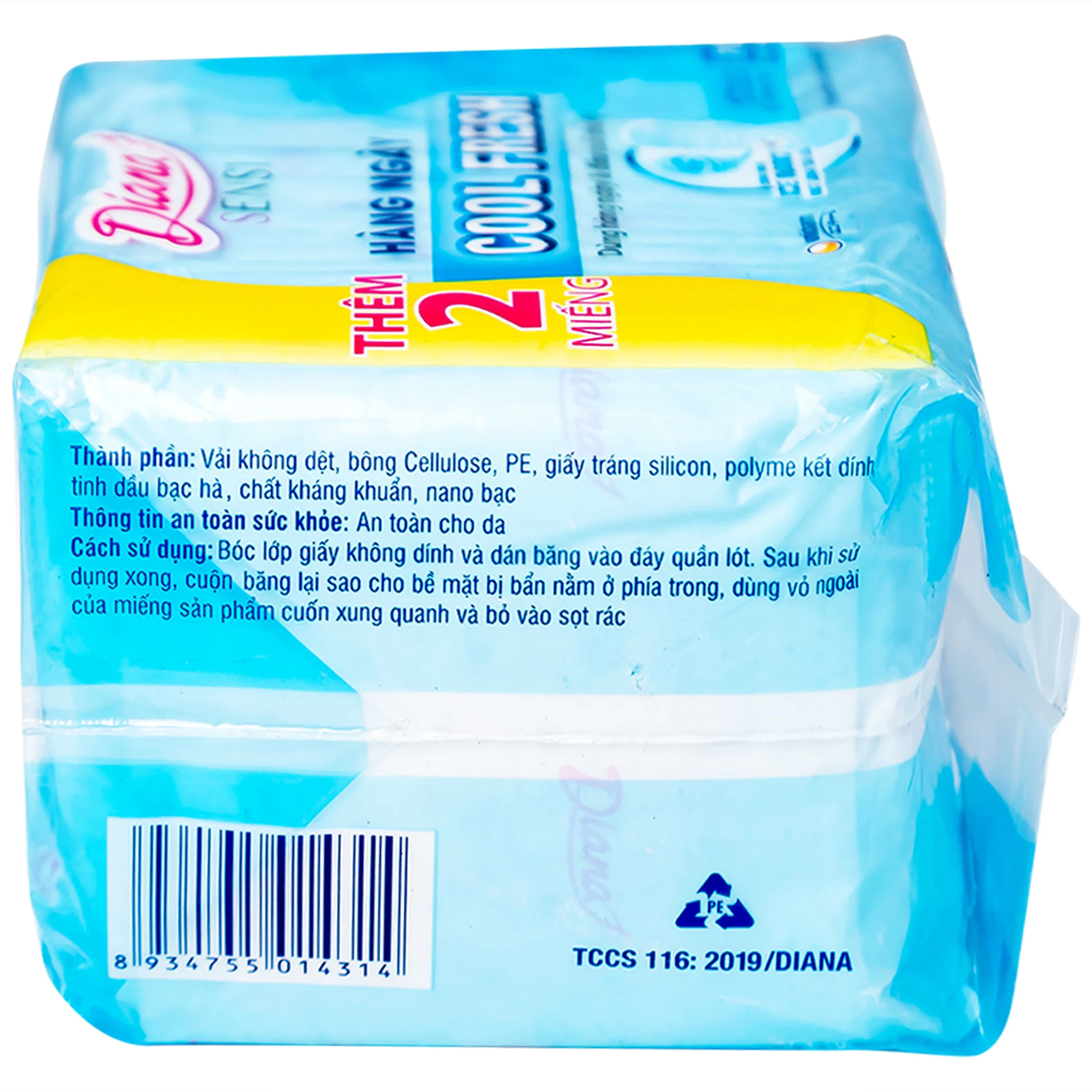 Băng vệ sinh hàng ngày Diana Sensi Cool Fresh Unicharm (20 miếng)