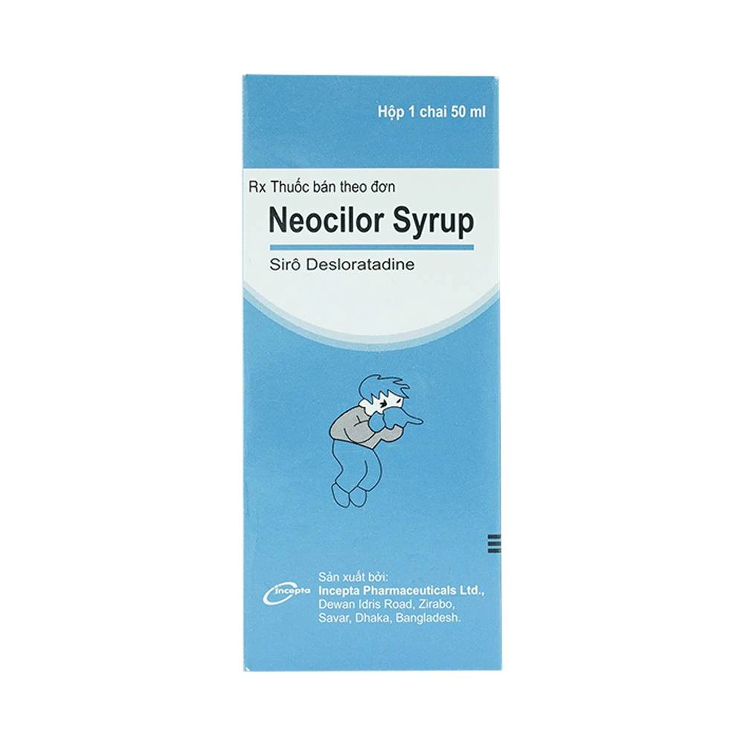 Siro Neocilor Incepta điều trị viêm mũi dị ứng, mày đay (50ml) 
