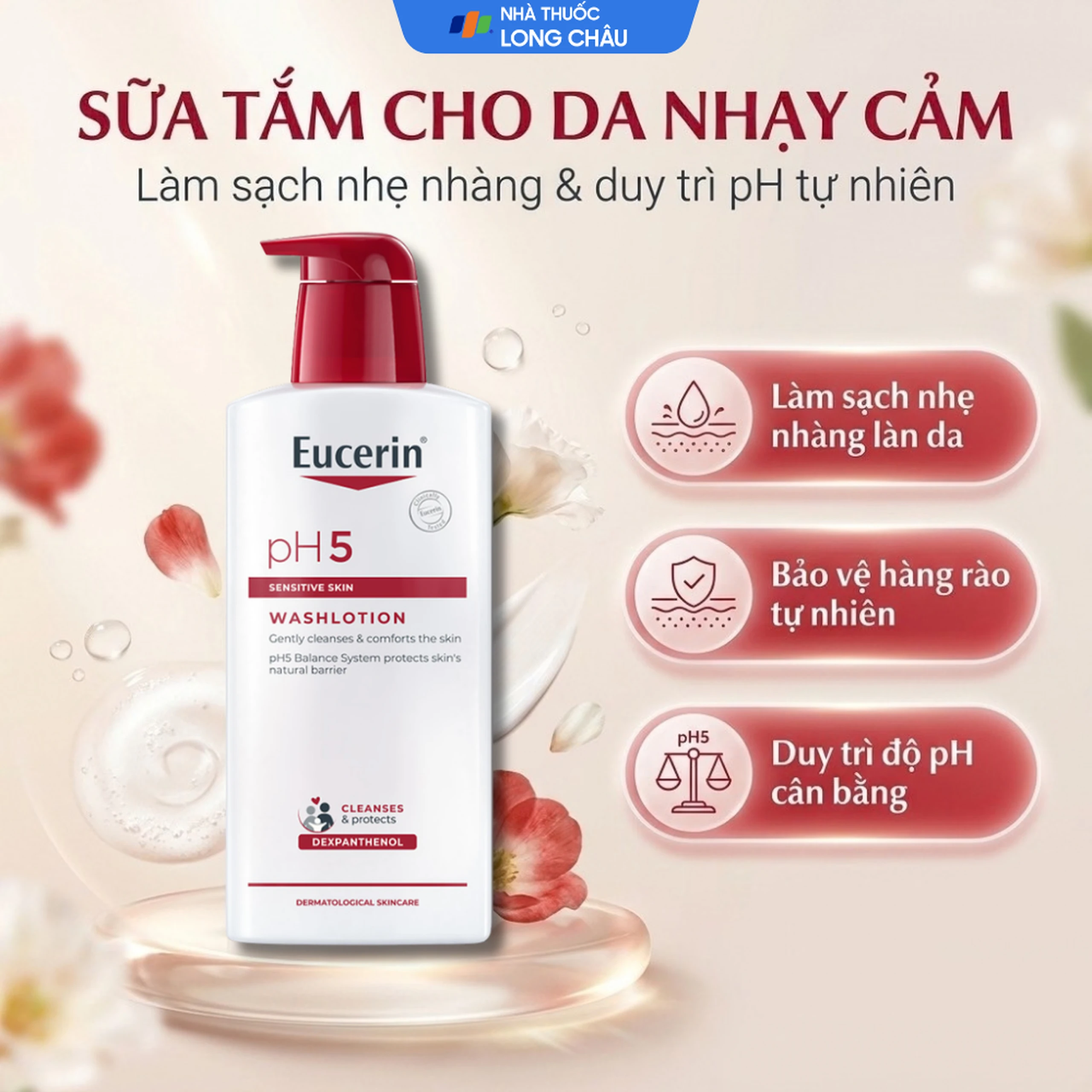 Sữa tắm Eucerin pH5 Washlotion 63073 cho da nhạy cảm (400ml) 2