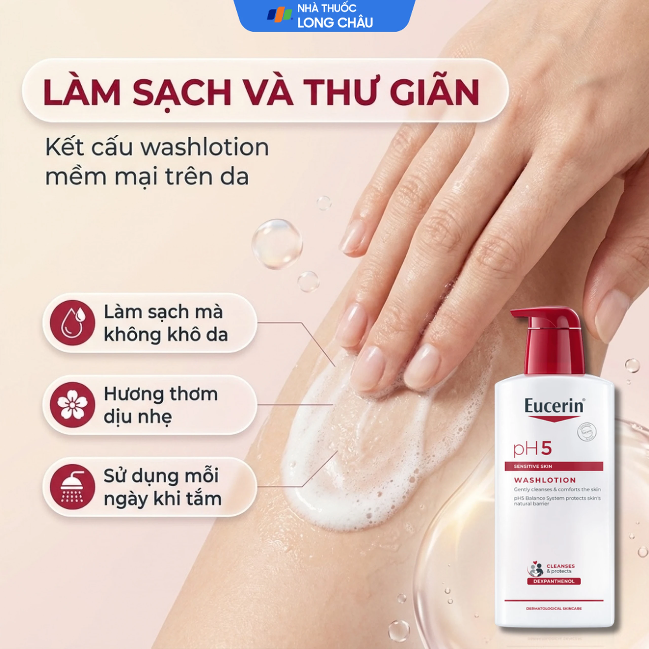 Sữa tắm Eucerin pH5 Washlotion 63073 cho da nhạy cảm (400ml) 5