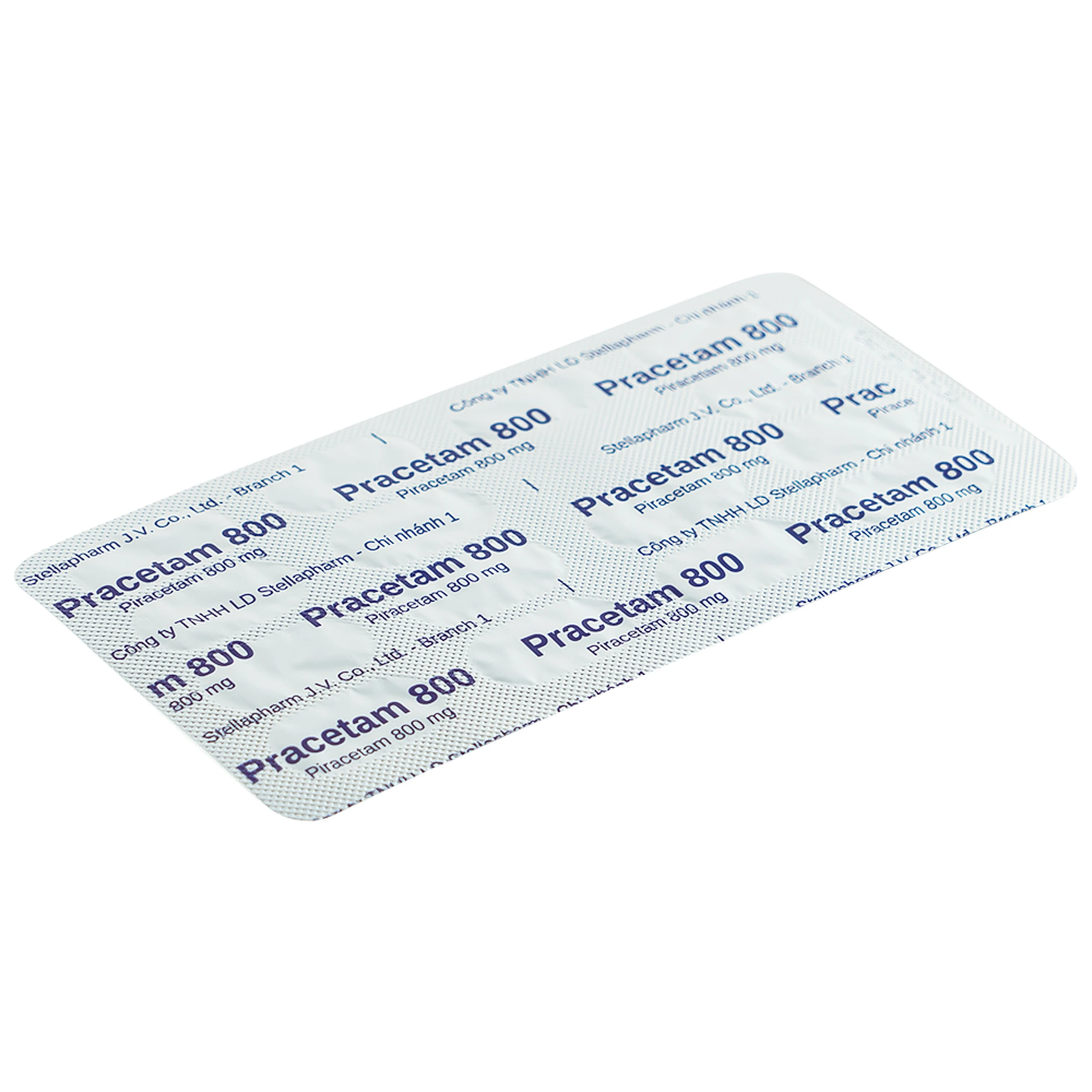 Viên nén Pracetam 800 Stella điều trị chóng mặt, suy giảm trí nhớ (6 vỉ x 15 viên)