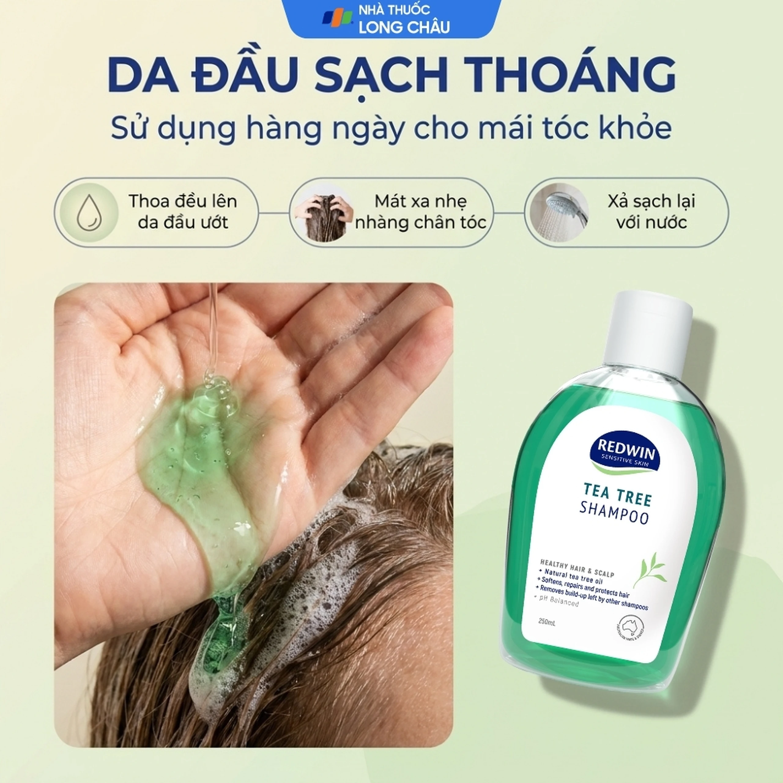 Dầu gội sạch gàu Redwin Tea Tree Shampoo Hair Revitaliser 250ml 5