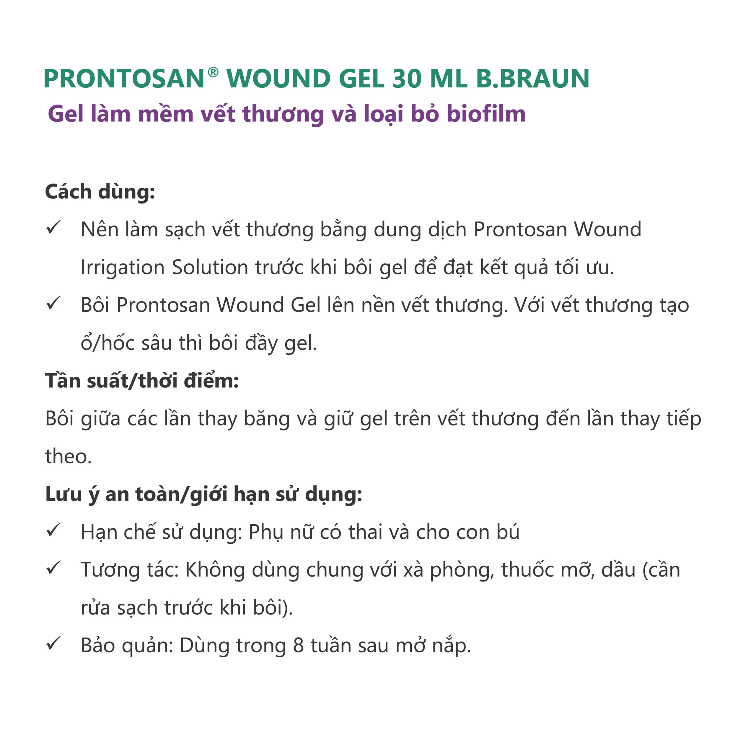 Dung dịch làm mềm vết thương Prontosan Wound-gel Braun 30ml 7