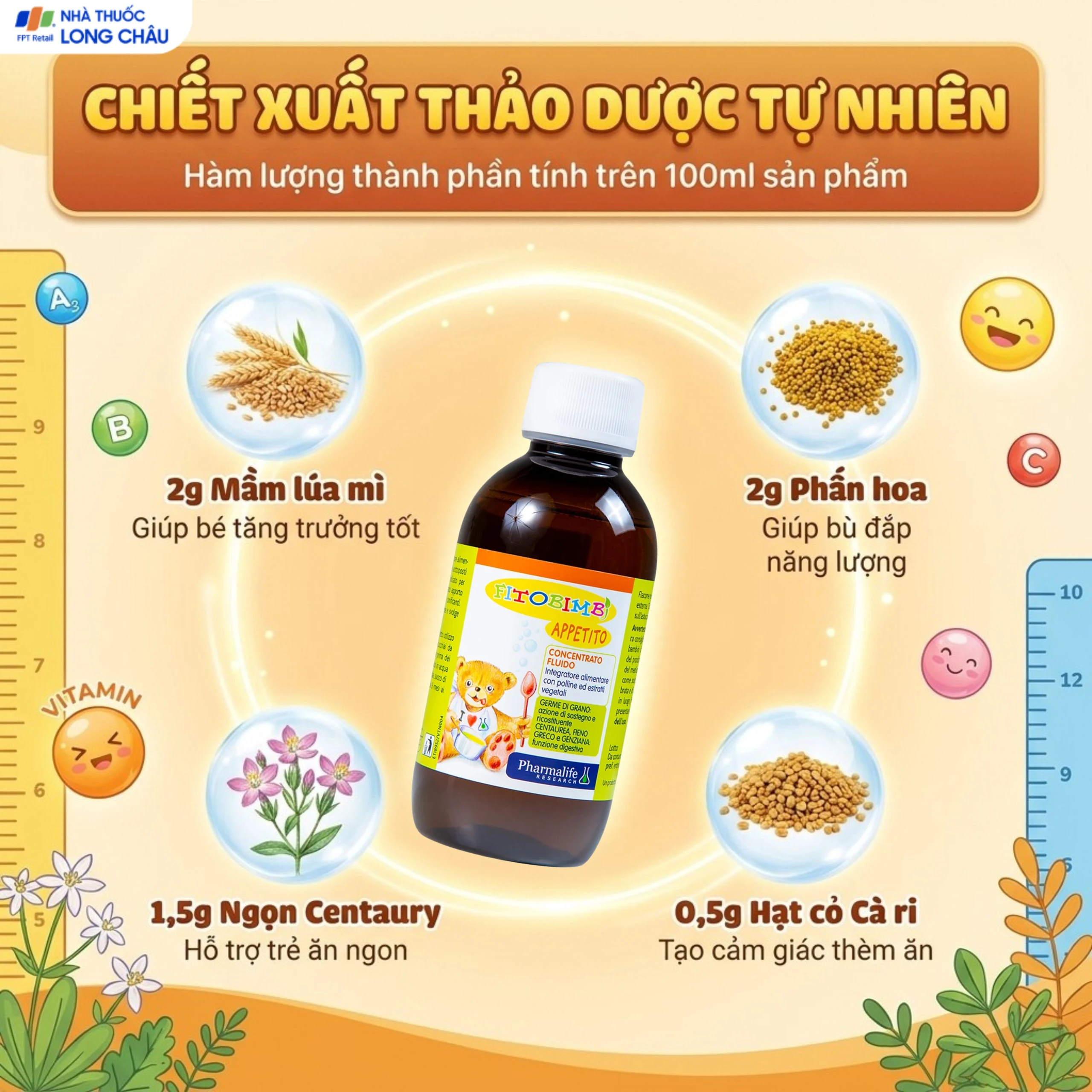 Siro hỗ trợ giúp trẻ ăn ngon Fitobimbi Appetito (200ml) 4