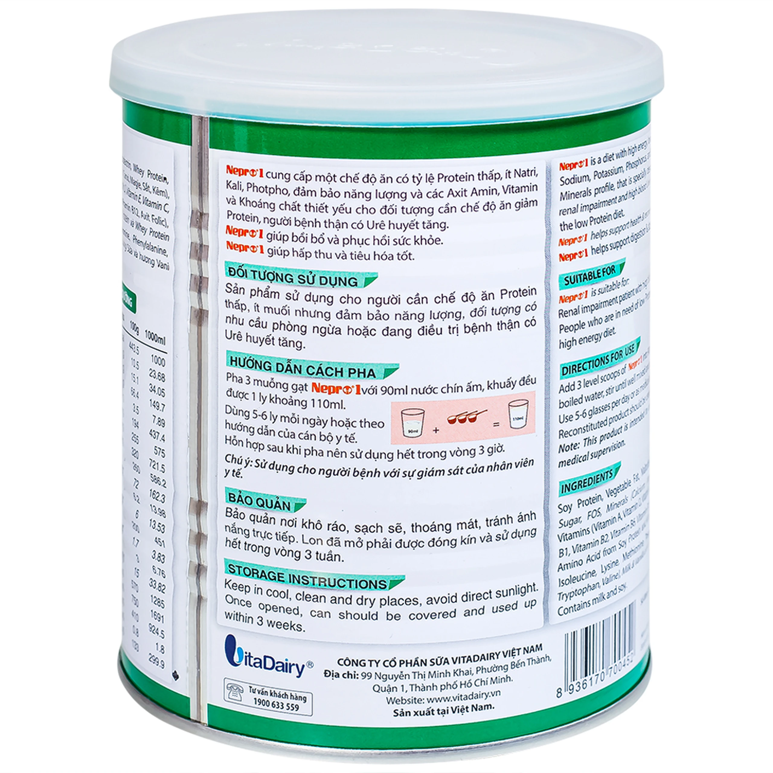 Sữa bổ sung dinh dưỡng giảm protein người bệnh thận Nepro 1 (400g)