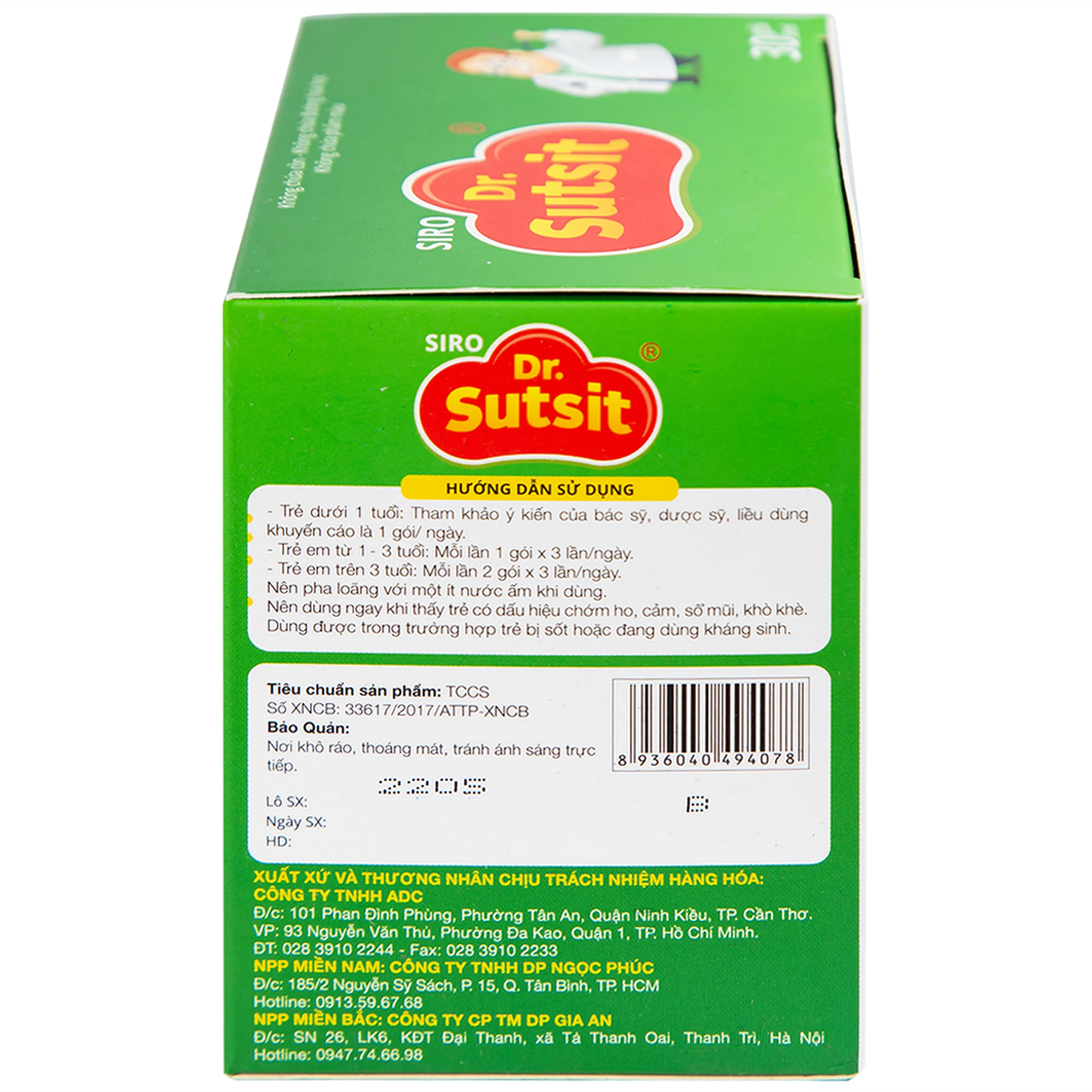 Siro hỗ trợ giải cảm Dr.Sutsit Gia An (30 gói)