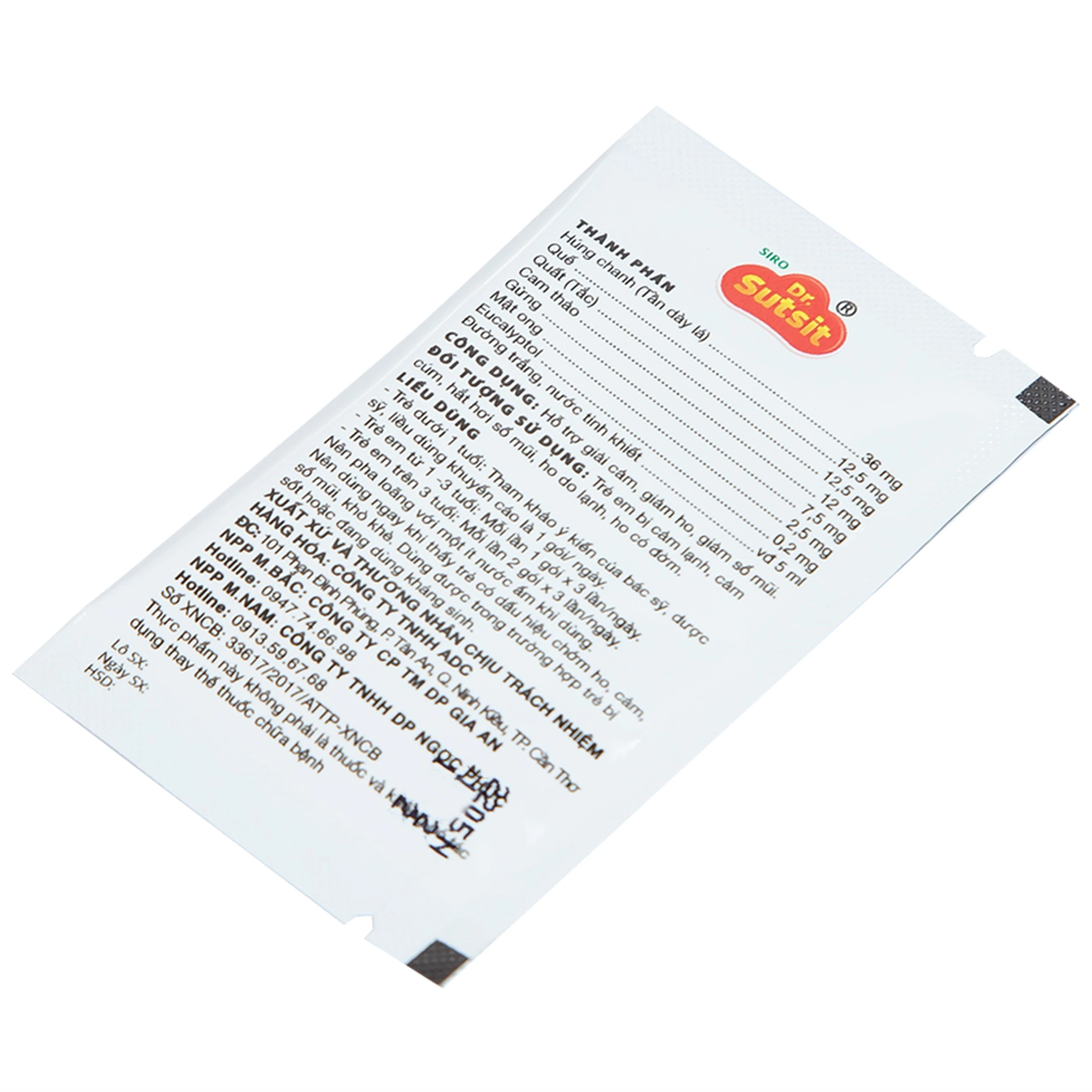 Siro hỗ trợ giải cảm Dr.Sutsit Gia An (30 gói)