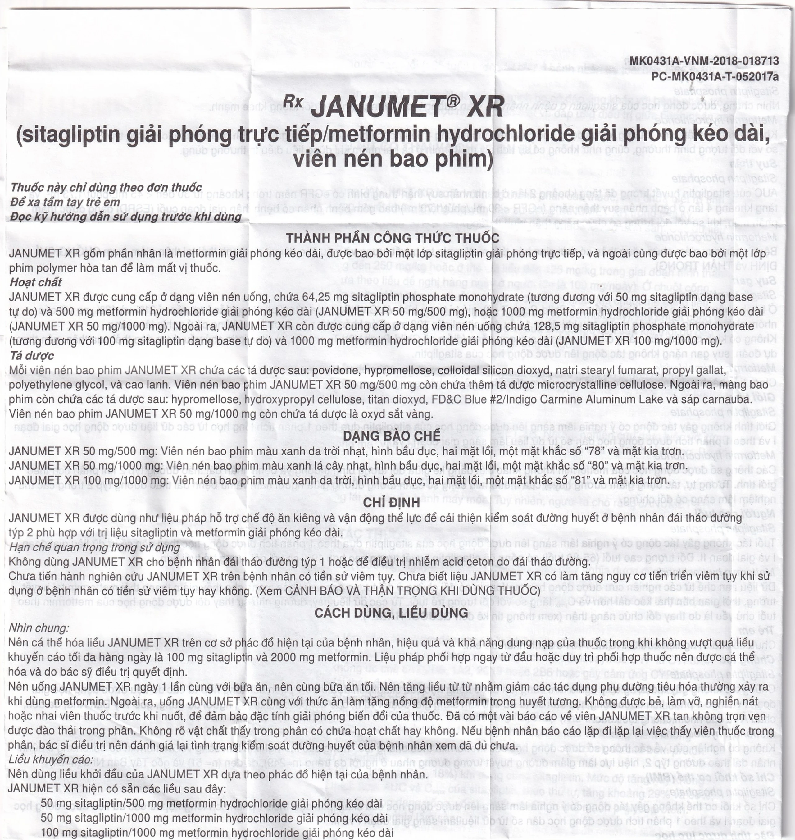 Viên nén Janumet XR 50mg/1000mg MSD điều trị đái tháo đường típ 2 (14 viên)