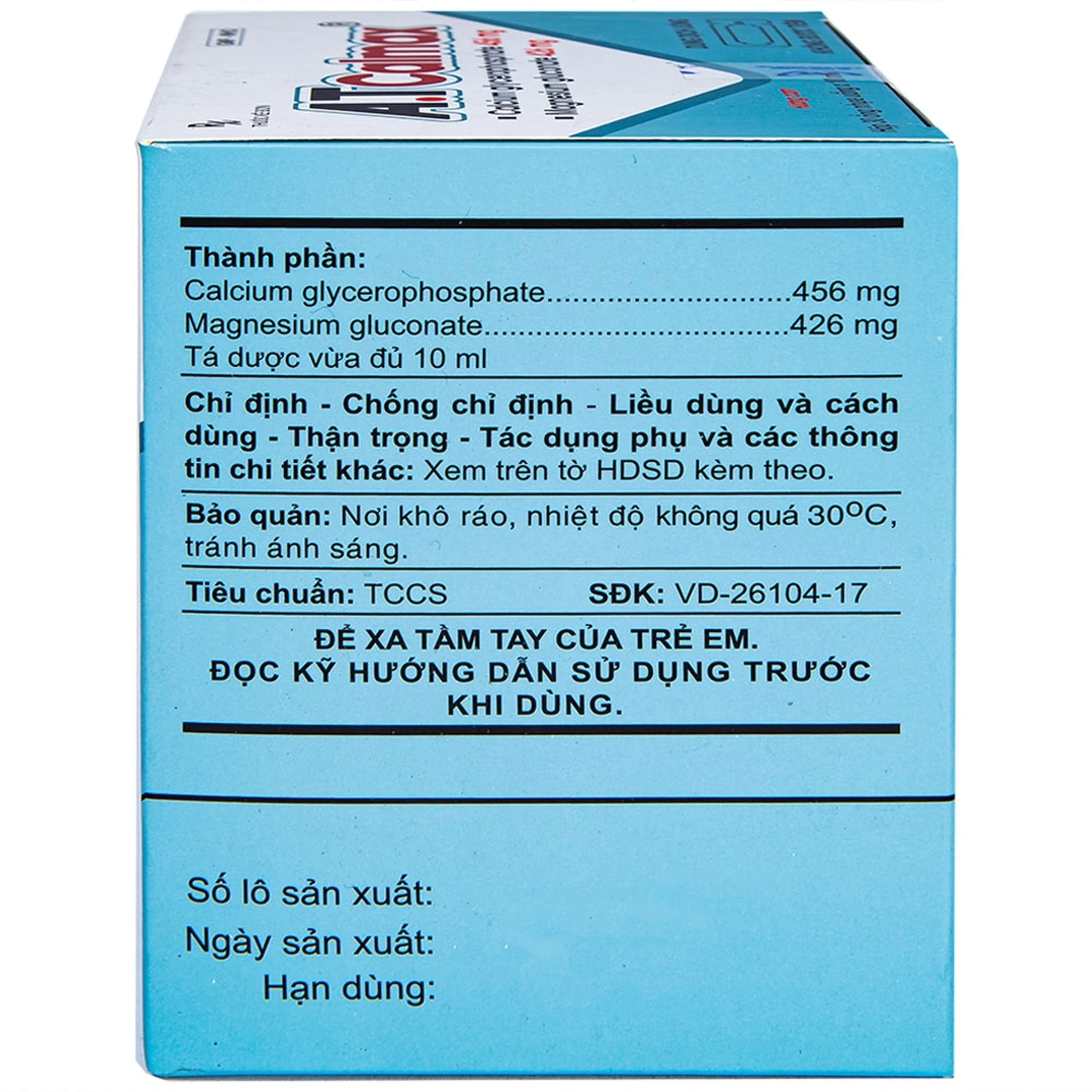 Dung dịch uống A.T Calmax 456mg/426mg An Thiên điều trị suy nhược chức năng chuyển hóa (30 ống x 10ml)