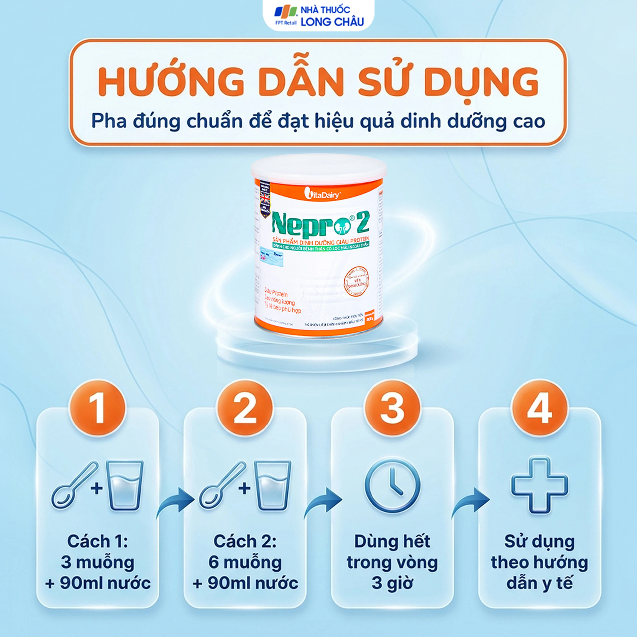 Sữa bổ sung dinh dưỡng giàu protein người bệnh thận Nepro 2 (400g) 5
