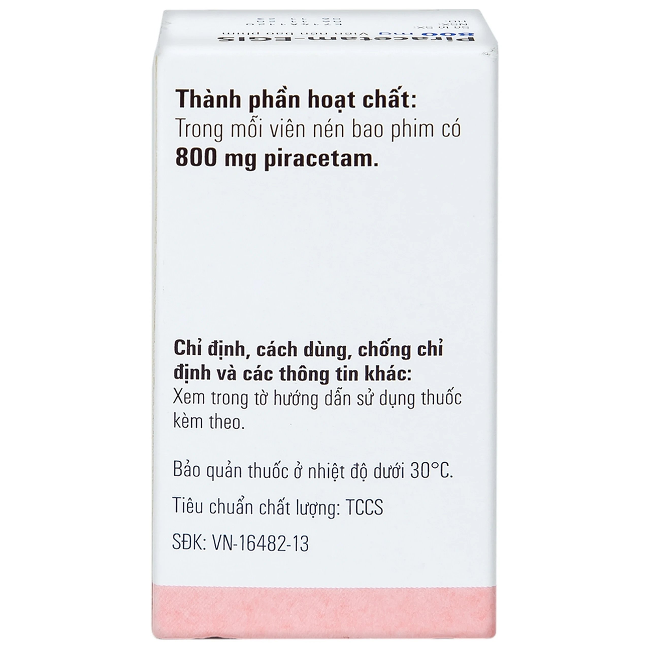 Viên nén Piracetam - Egis 800mg điều trị các triệu chứng của hội chứng tâm thần thực thể (30 viên)
