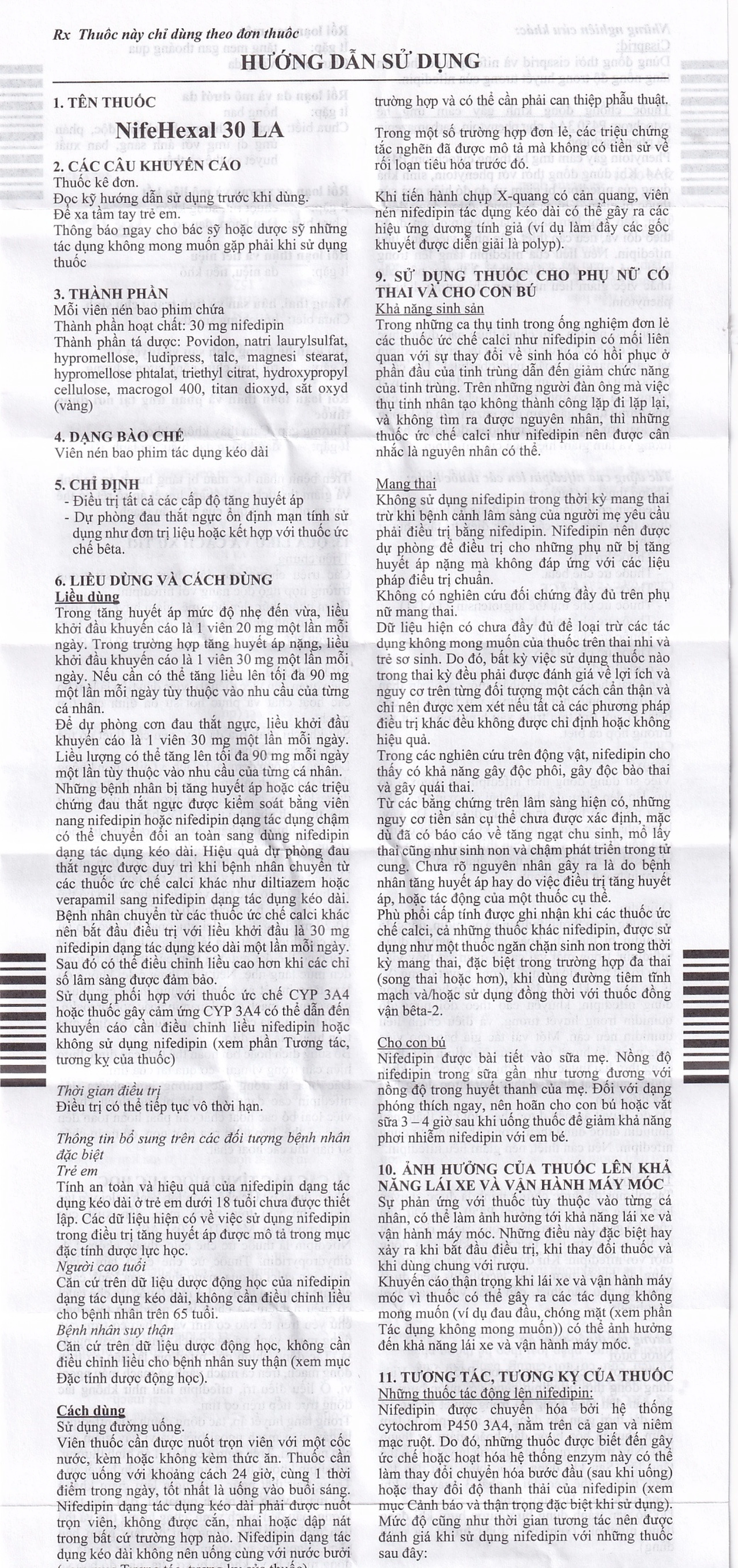 Viên nén NifeHexal 30 LA Sandoz điều trị tăng huyết áp (3 vỉ x 10 viên)