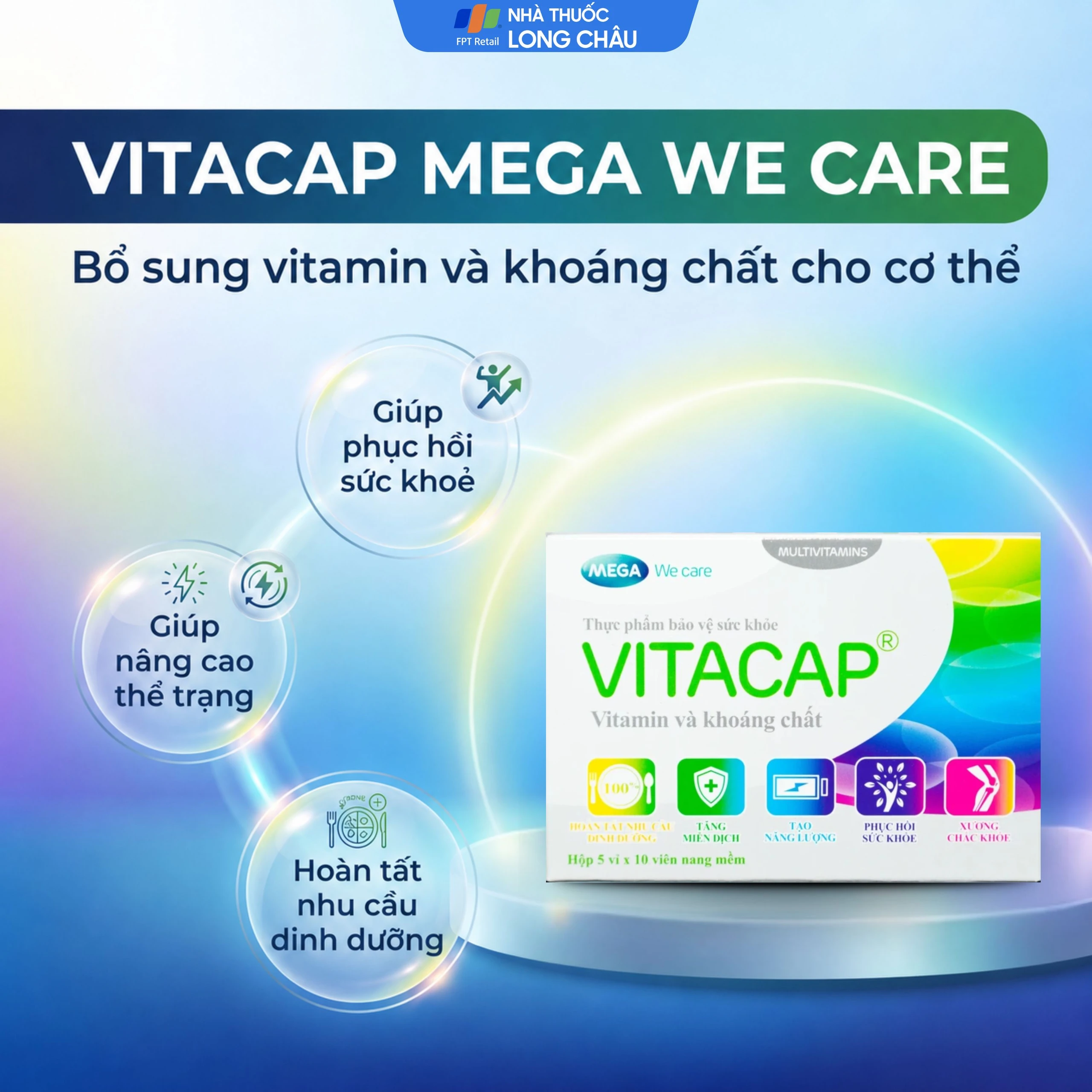 Viên uống Vitacap Mega We Care bổ sung Vitamin và khoáng chất cho cơ thể (5 vỉ x 10 viên) 2