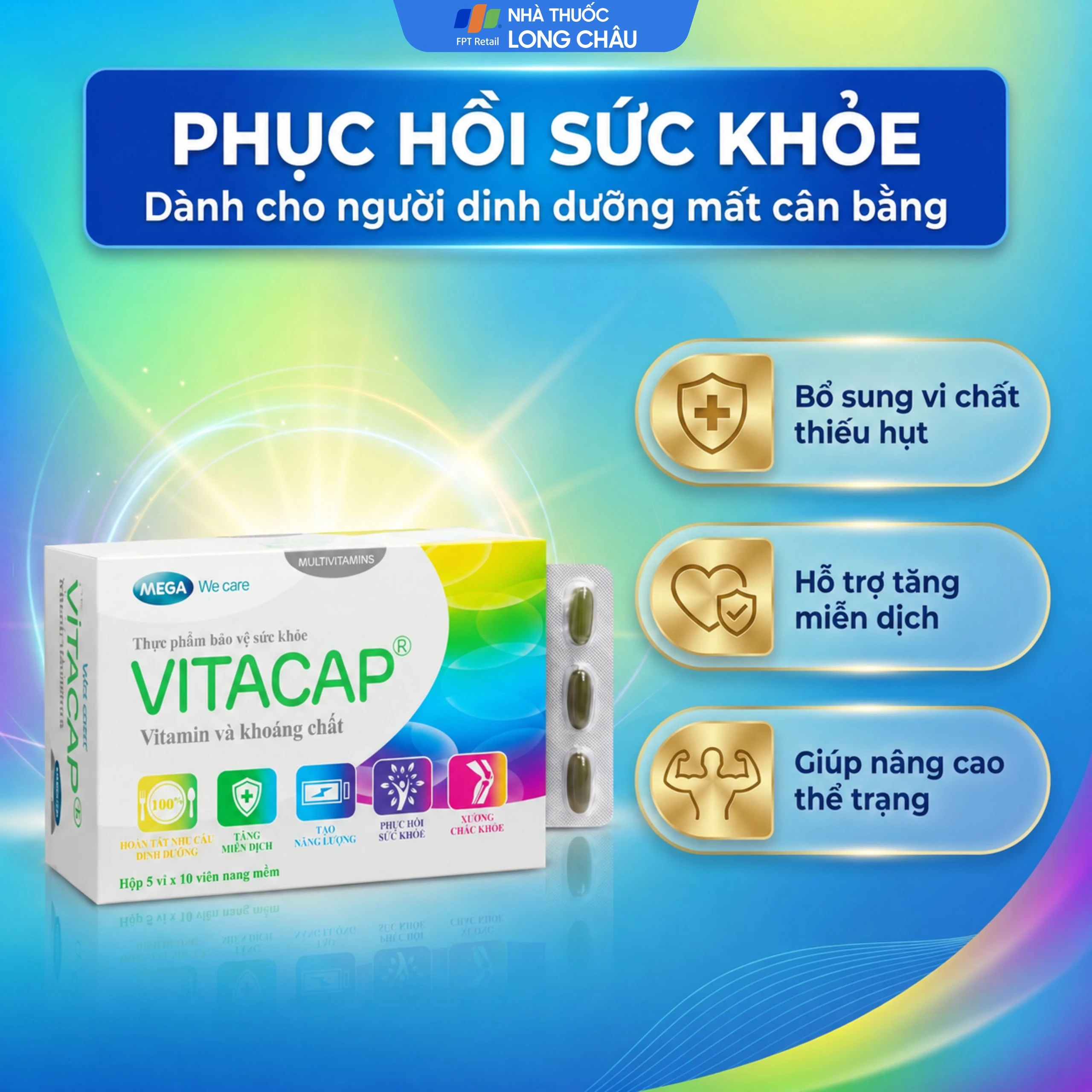 Viên uống Vitacap Mega We Care bổ sung Vitamin và khoáng chất cho cơ thể (5 vỉ x 10 viên) 4