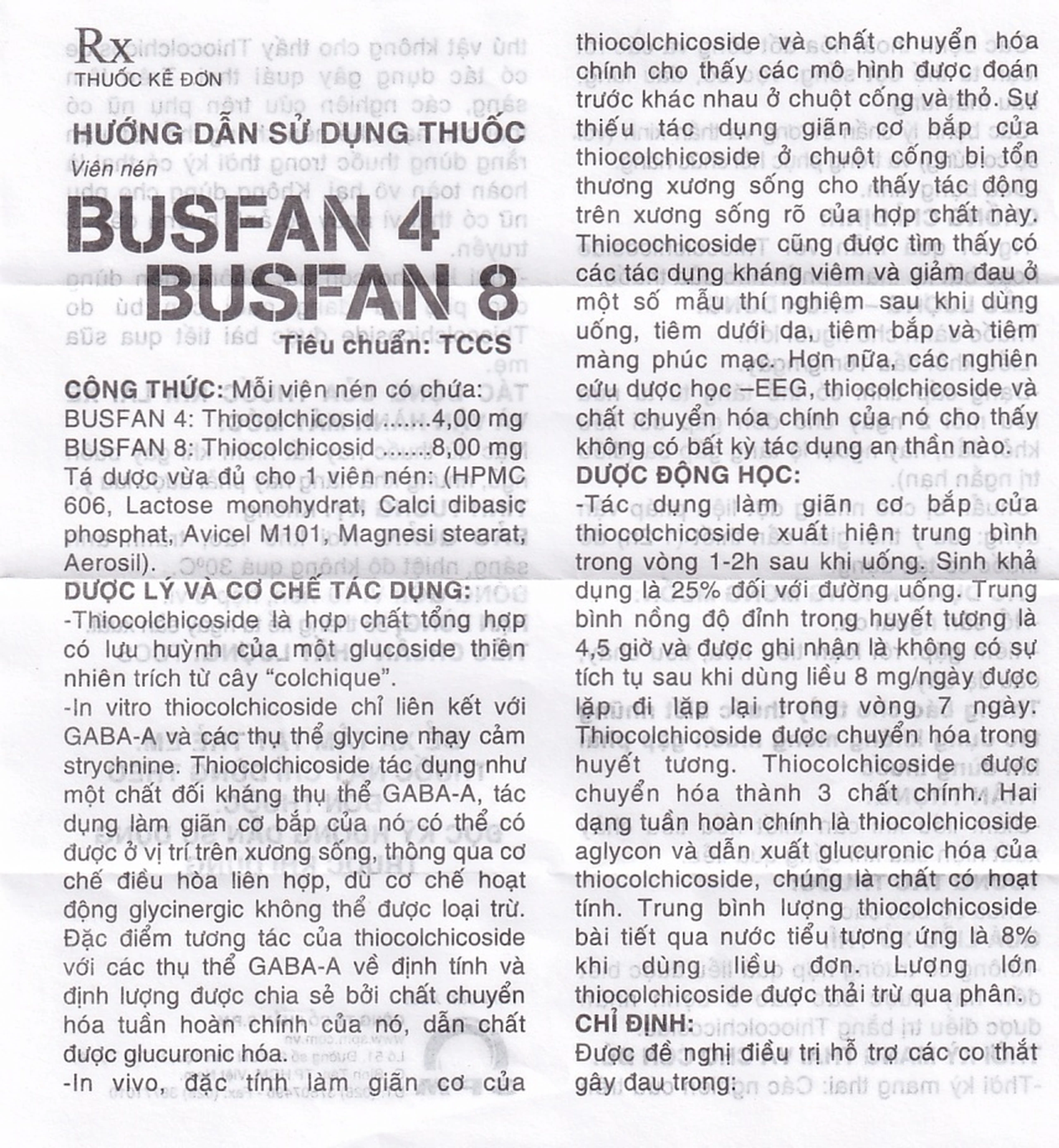 Thuốc Busfan 8 SPM điều trị hỗ trợ các cơn co thắt gây đau trong thoái hóa đốt sống (3 vỉ x 10 viên)