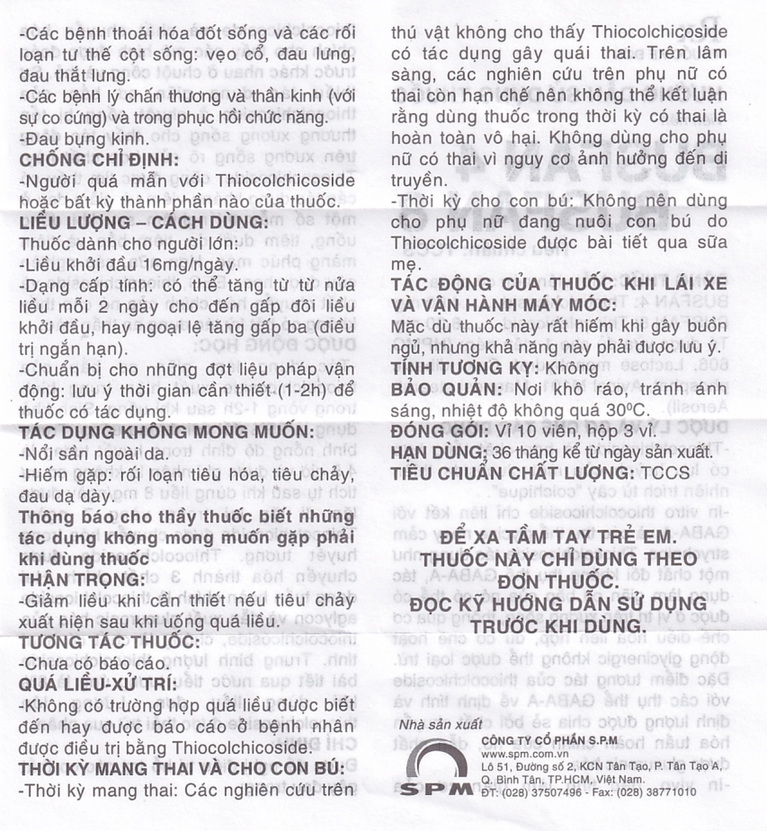 Thuốc Busfan 8 SPM điều trị hỗ trợ các cơn co thắt gây đau trong thoái hóa đốt sống (3 vỉ x 10 viên)