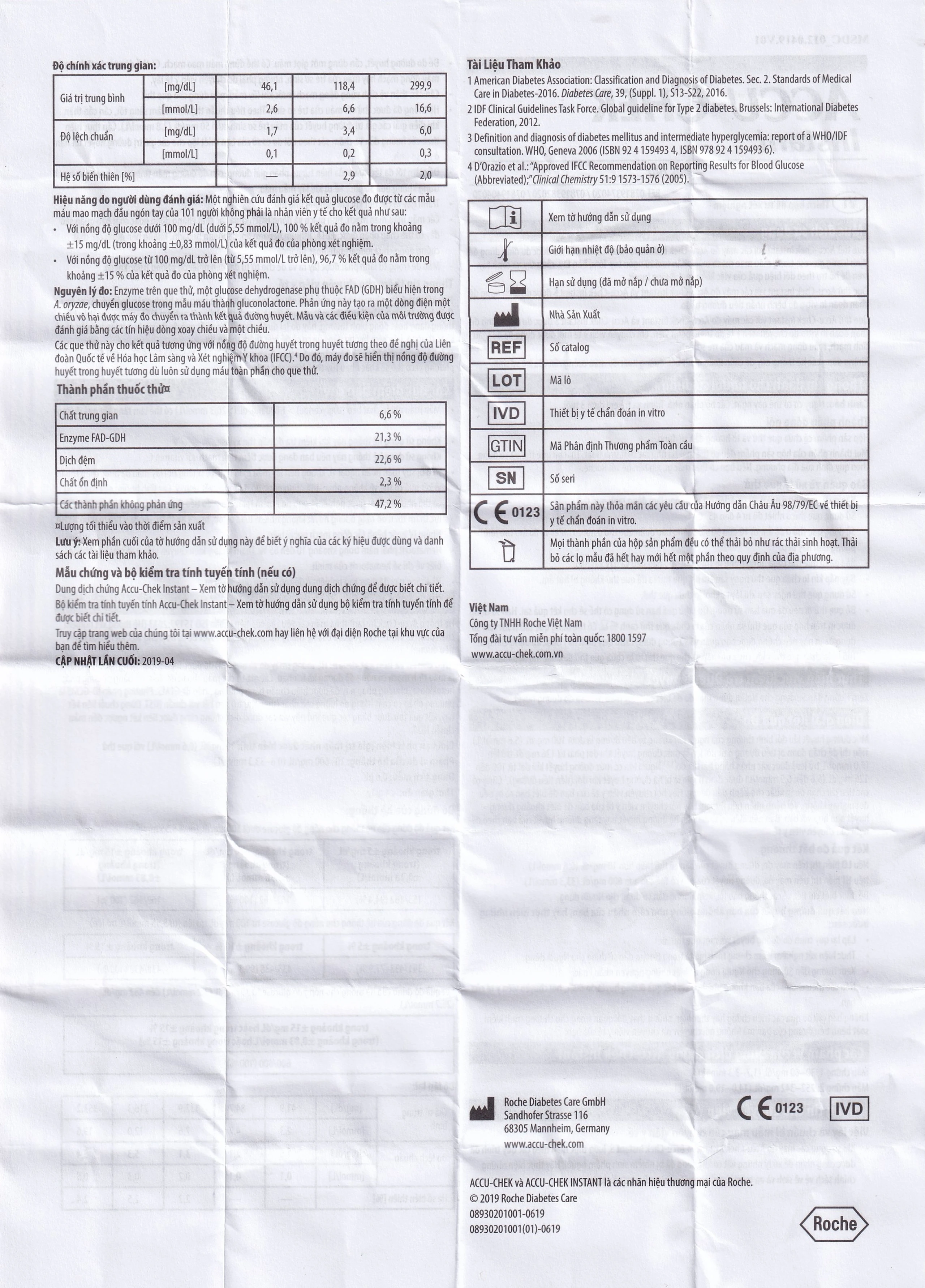 Que thử đường huyết Accu Chek Instant (25 que)