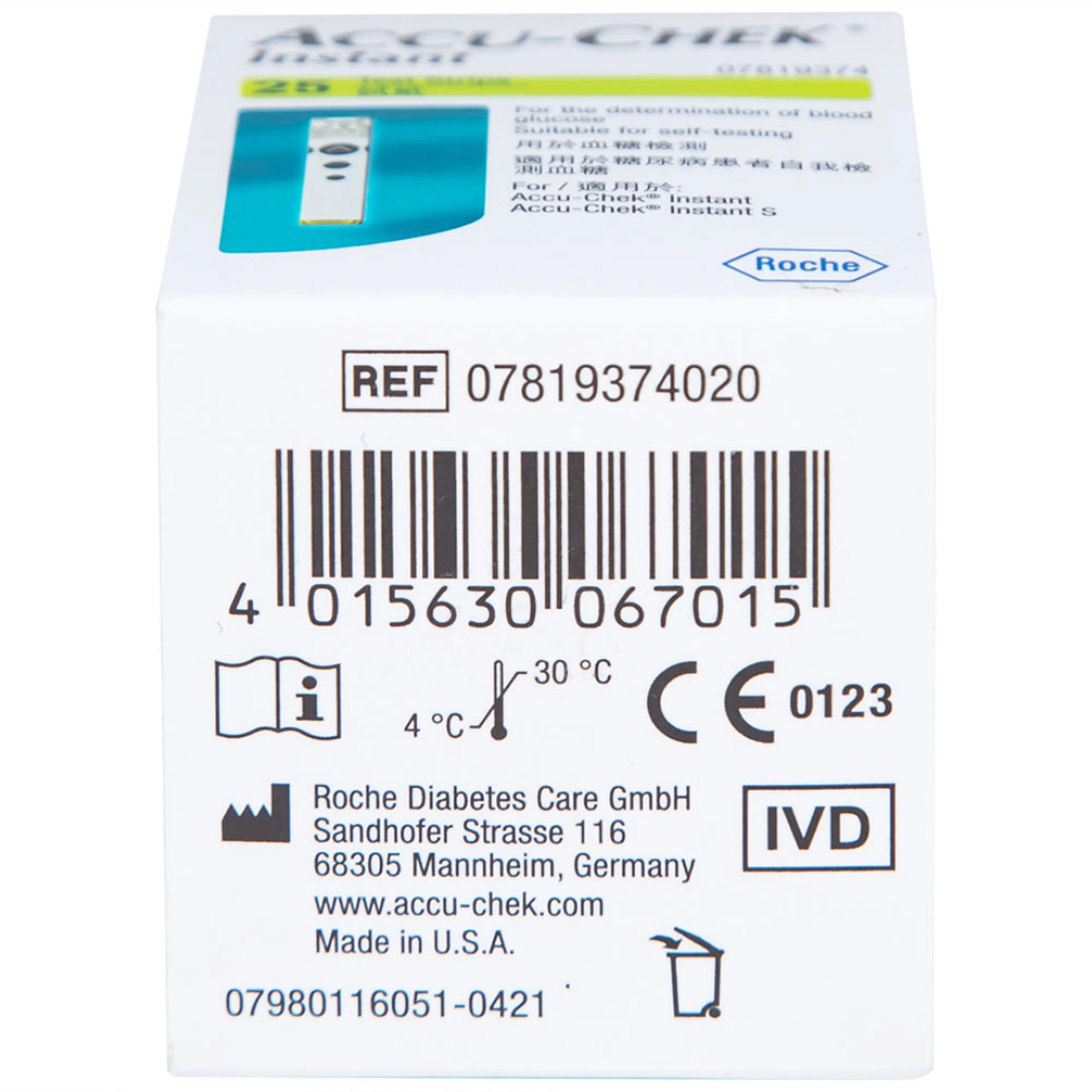 Que thử đường huyết Accu Chek Instant (25 que)