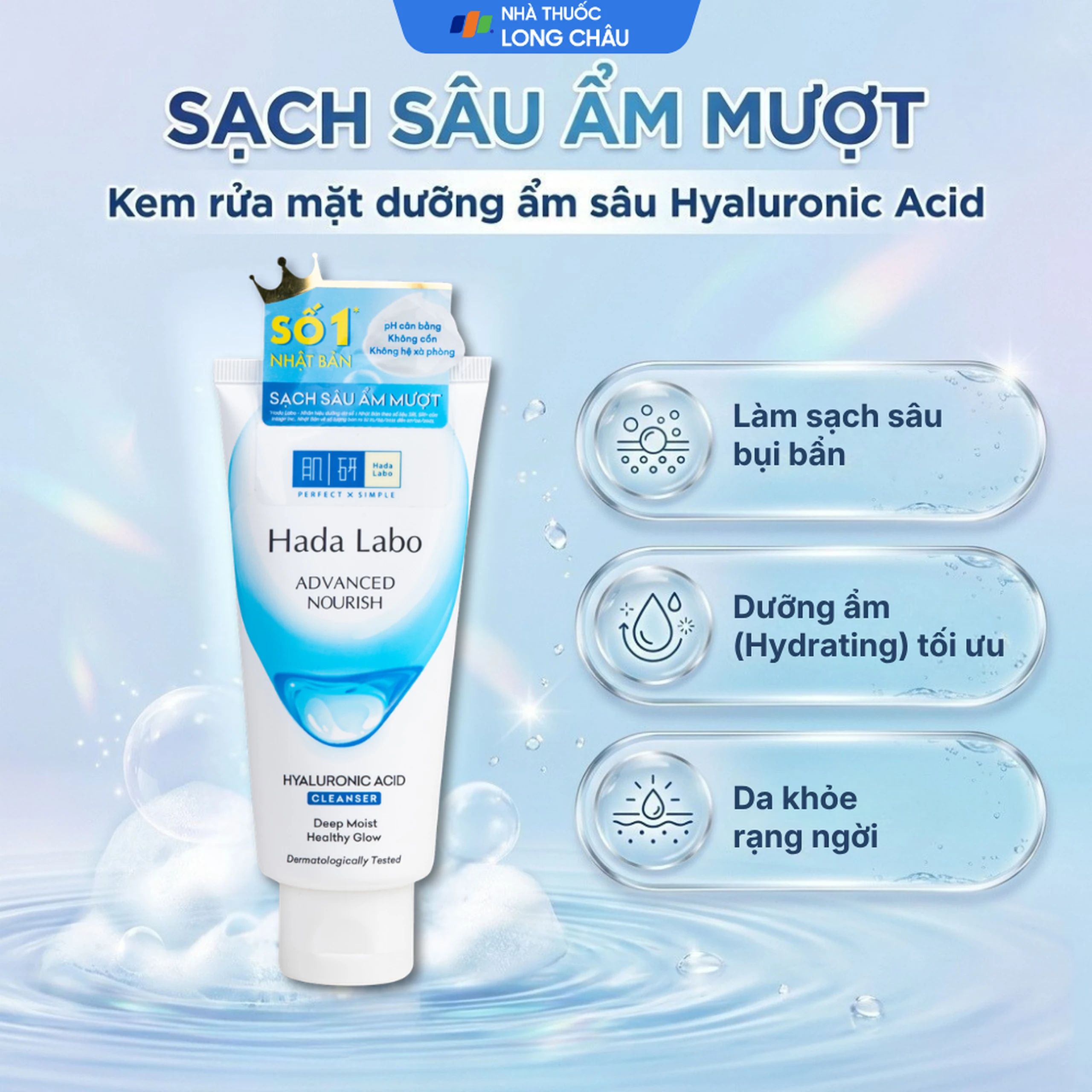 Kem rửa mặt Hada Labo giúp làm sạch sâu, dưỡng ẩm (Hydrating) 80g 2