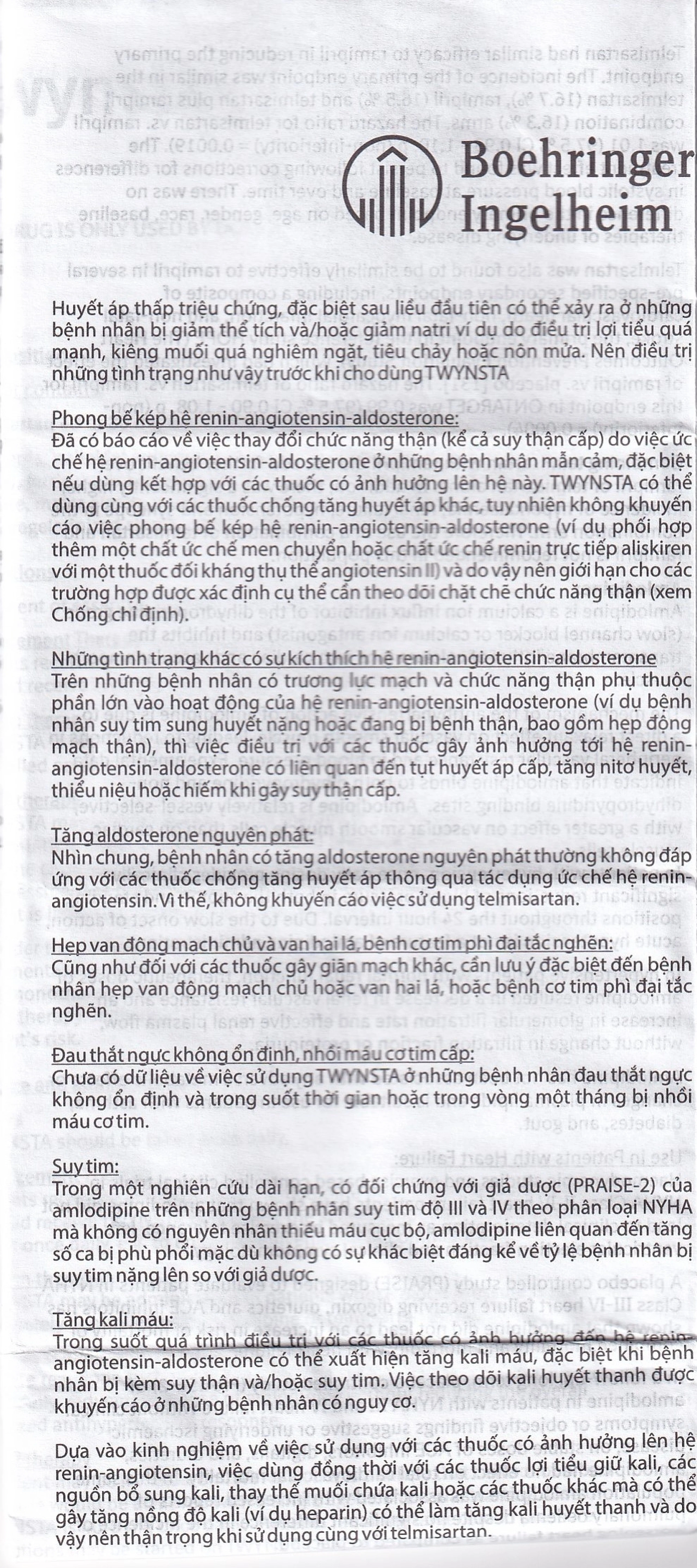 Thuốc Twynsta 40mg/5mg Boehringer điều trị tăng huyết áp vô căn (14 vỉ x 7 viên)