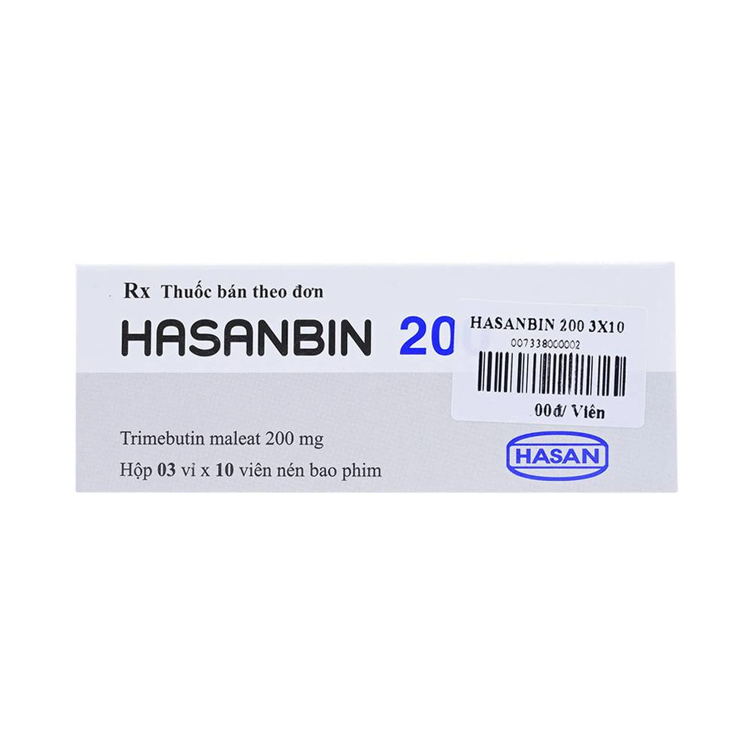 Thuốc Hasanbin 200 Hasan điều trị rối loạn chức năng đường tiêu hóa và ống mật (3 vỉ x 10 viên)