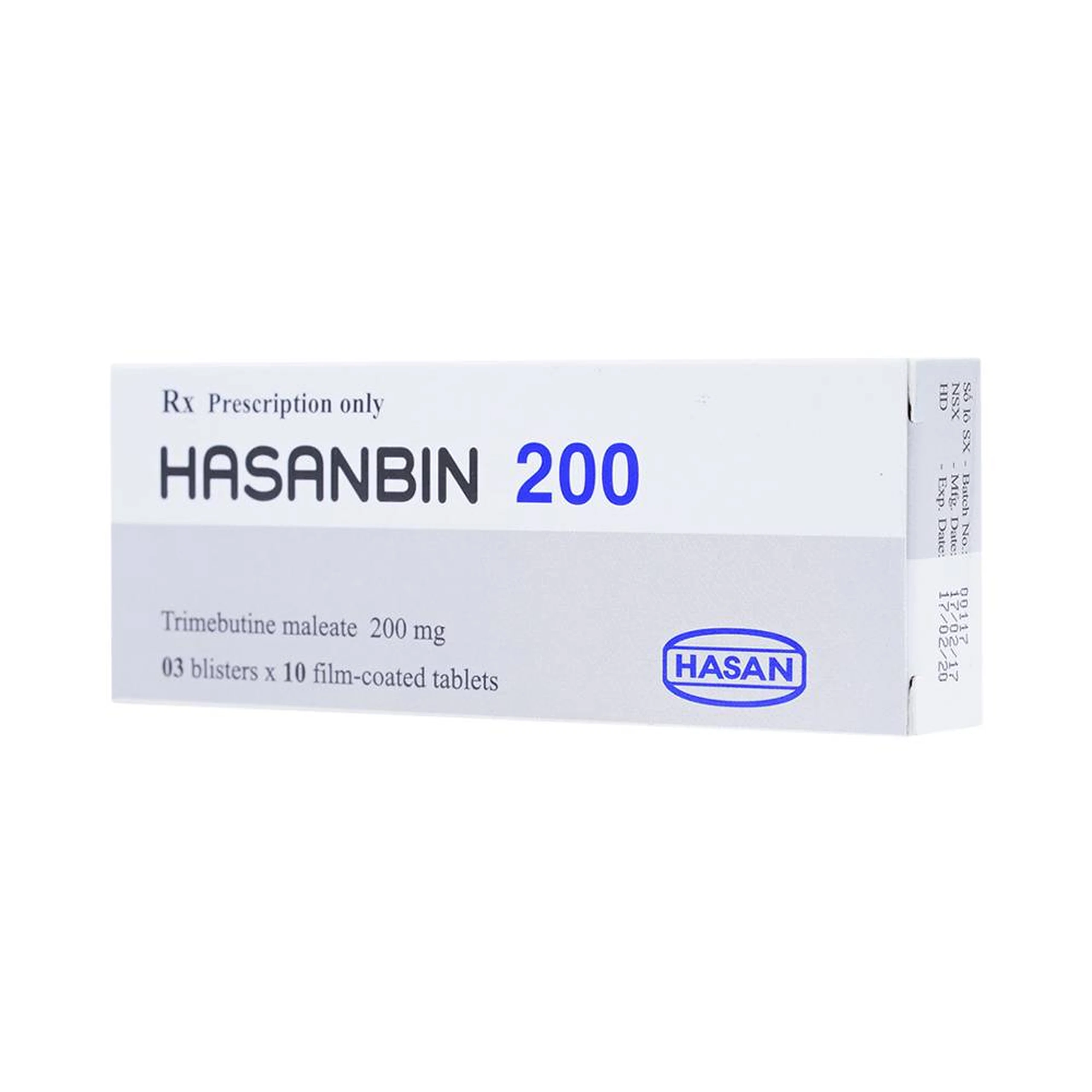 Thuốc Hasanbin 200 Hasan điều trị rối loạn chức năng đường tiêu hóa và ống mật (3 vỉ x 10 viên)