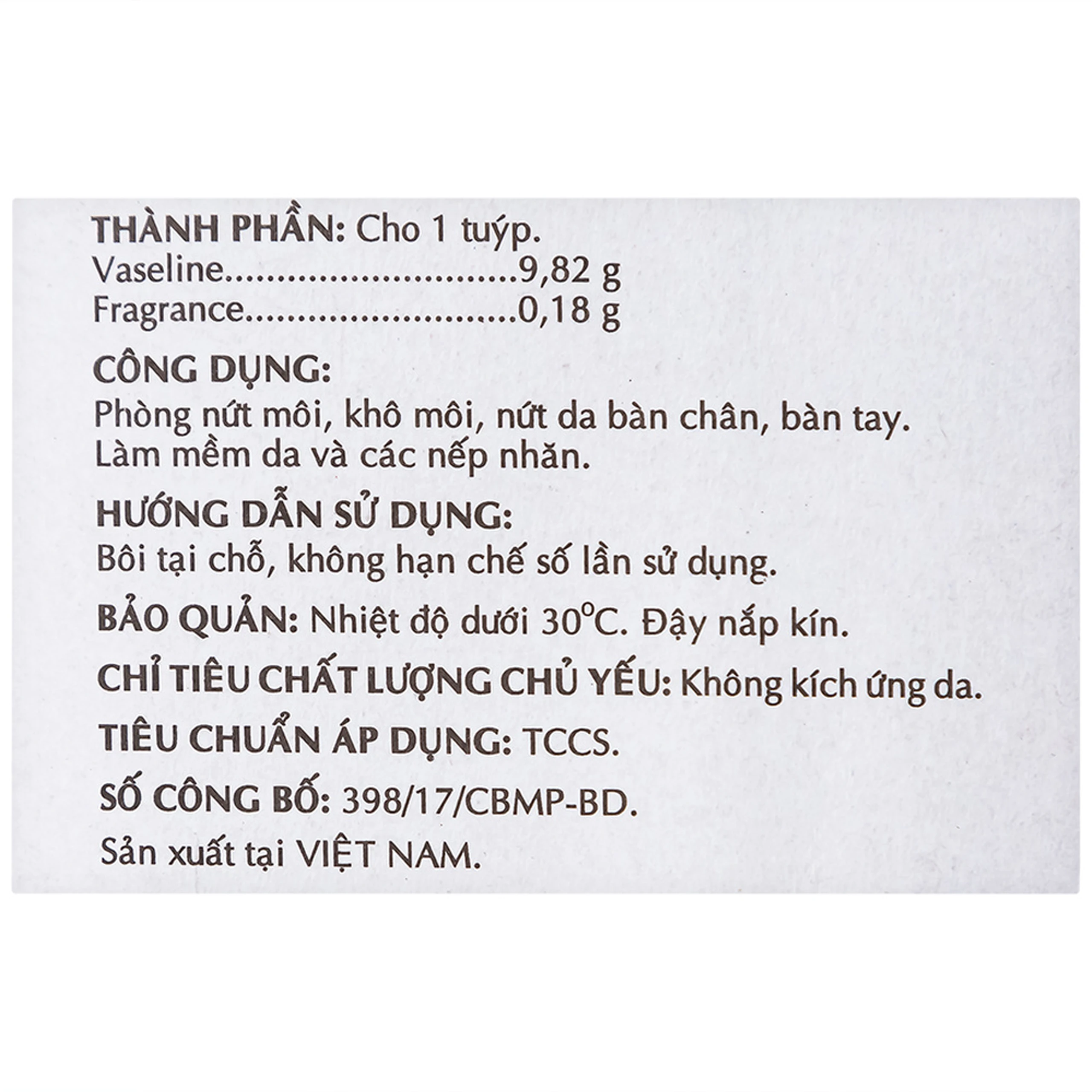 Kem dưỡng ẩm Vaseline Pure OPC hương dâu làm mềm, chống nứt nẻ (10g)