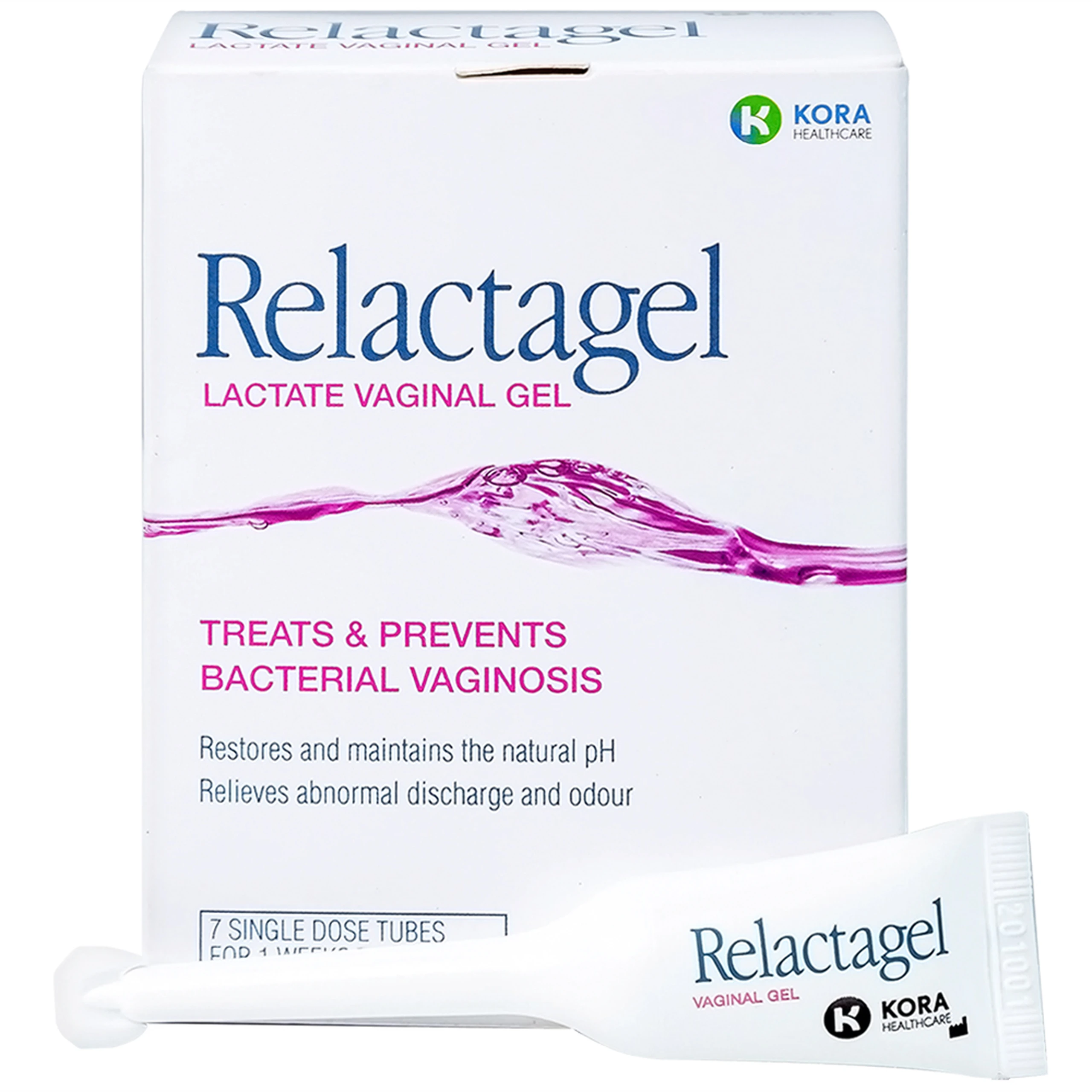 Gel phụ khoa Relactagel Lactate Vaginal (7 tuýp x 5ml) hỗ trợ điều trị viêm phụ khoa, phòng ngừa tái phát viêm âm đạo