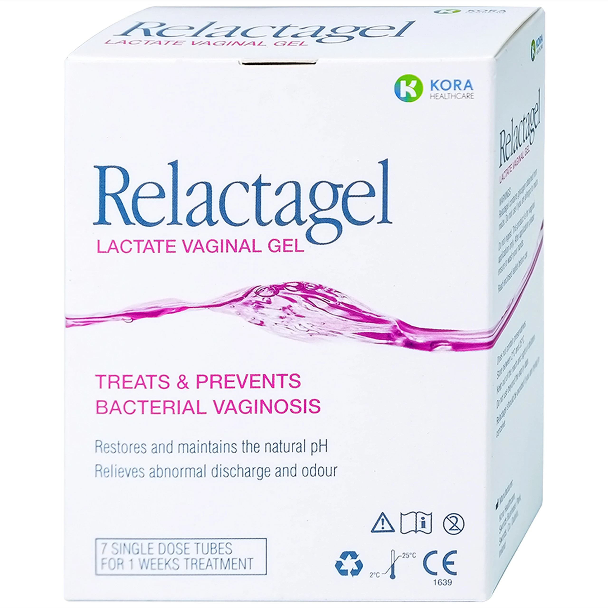 Gel phụ khoa Relactagel Lactate Vaginal (7 tuýp x 5ml) hỗ trợ điều trị viêm phụ khoa, phòng ngừa tái phát viêm âm đạo