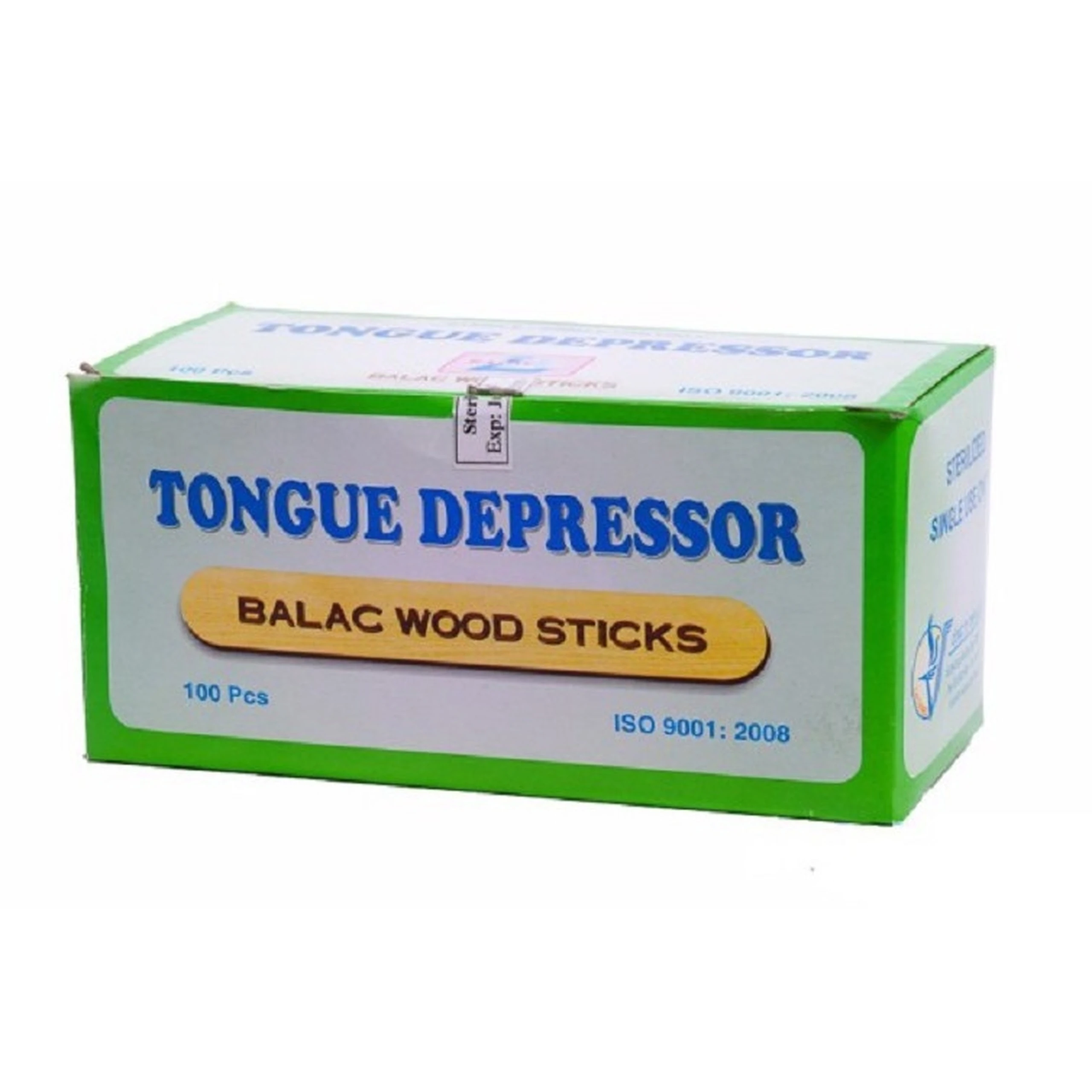 Dụng cụ đè lưỡi gỗ tiệt trùng Lạc Việt xanh lá Balac (100 cái)